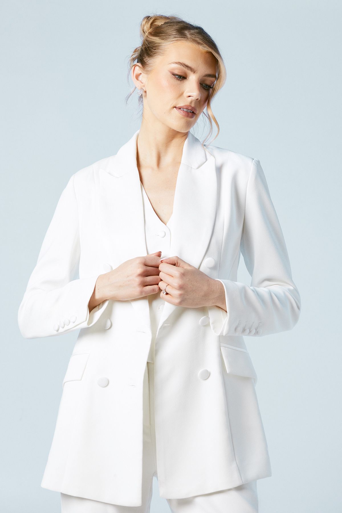 Coast Premium Hourglass Silhouette Double Breasted Blazer Ivory image 2