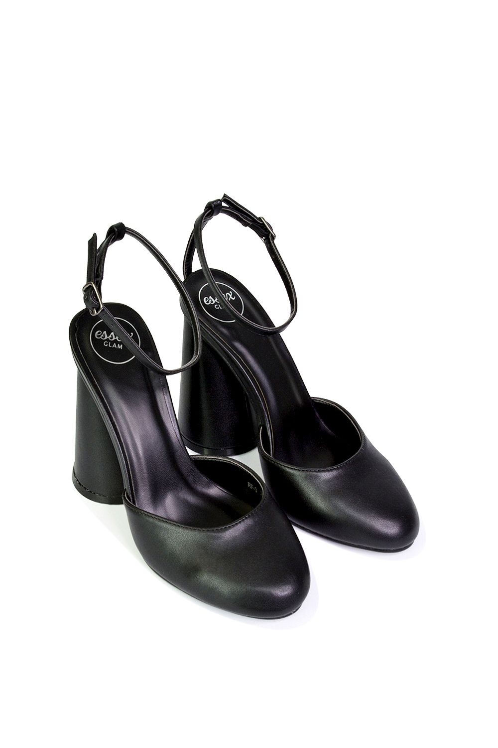 XY London 'Ekin' Ankle Strap Statement Cylinder Block Heel image 4