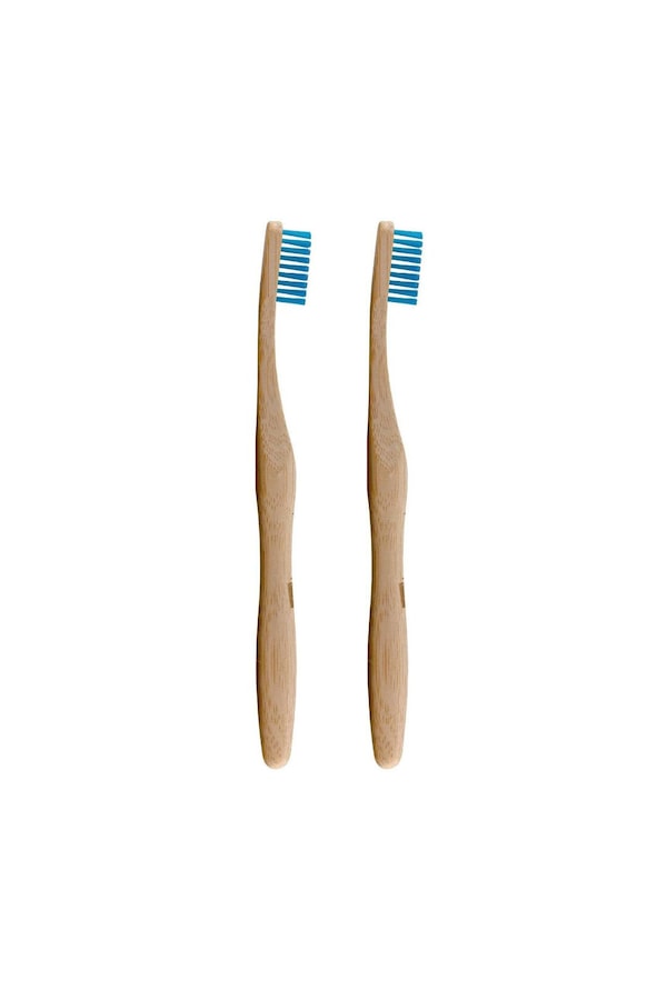 Dr. Botanicals Bamboo Toothbrush Blue Twin Value Savings Pack