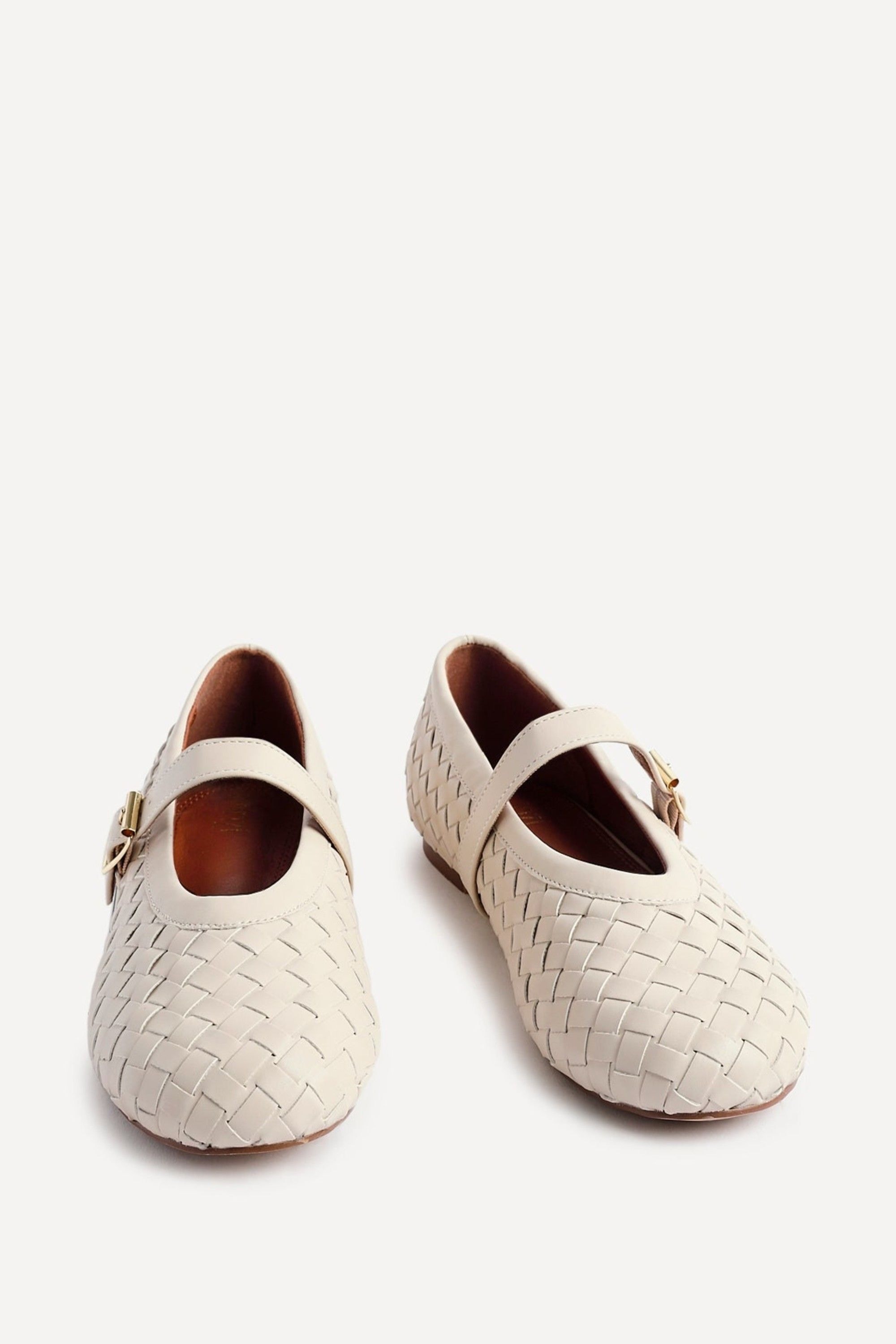 Linzi Daily Nude Faux Leather Woven Mary Jane Pump image 3