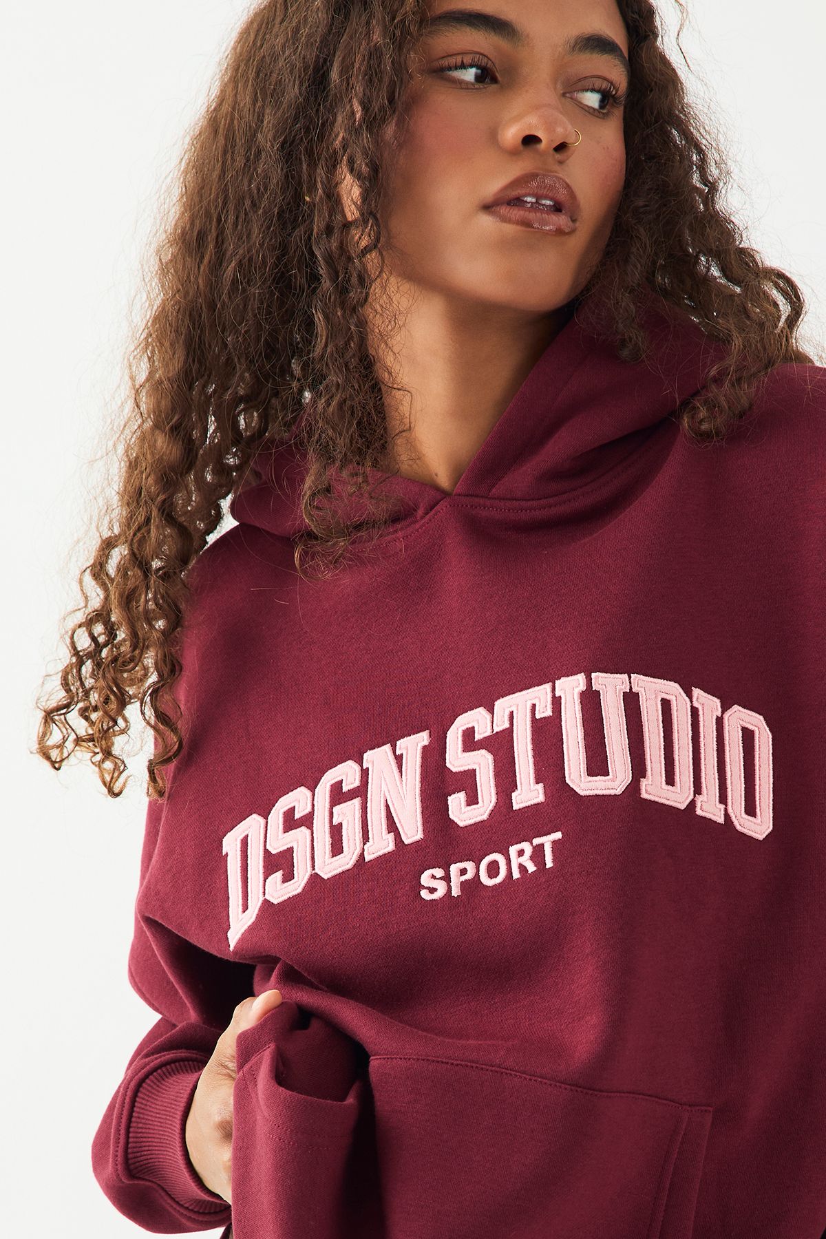 DSGN Studio DSGN Studio Sport Oversized Hoodie Burgundy image 4