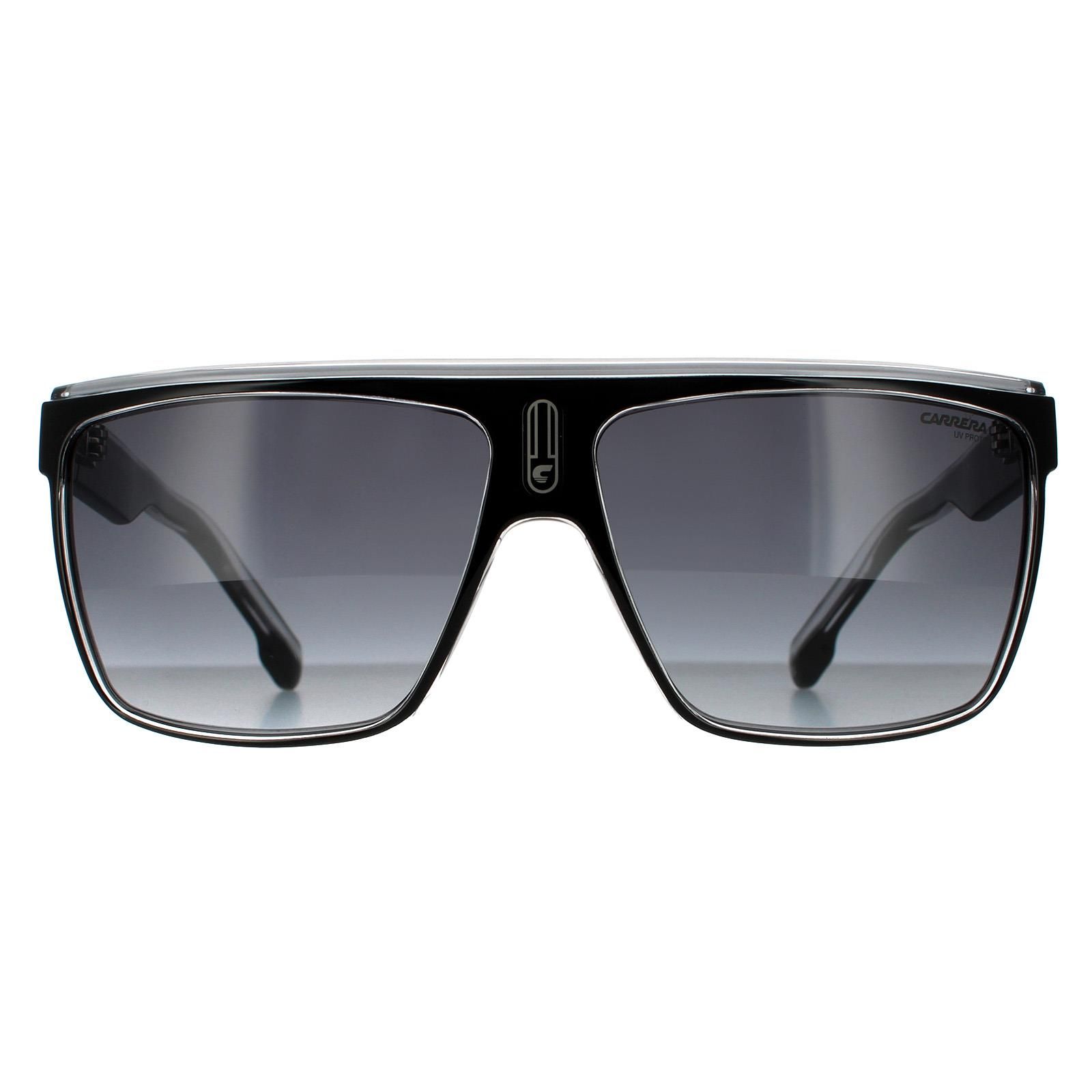 Carrera Shield Black White Dark Grey Gradient Sunglasses