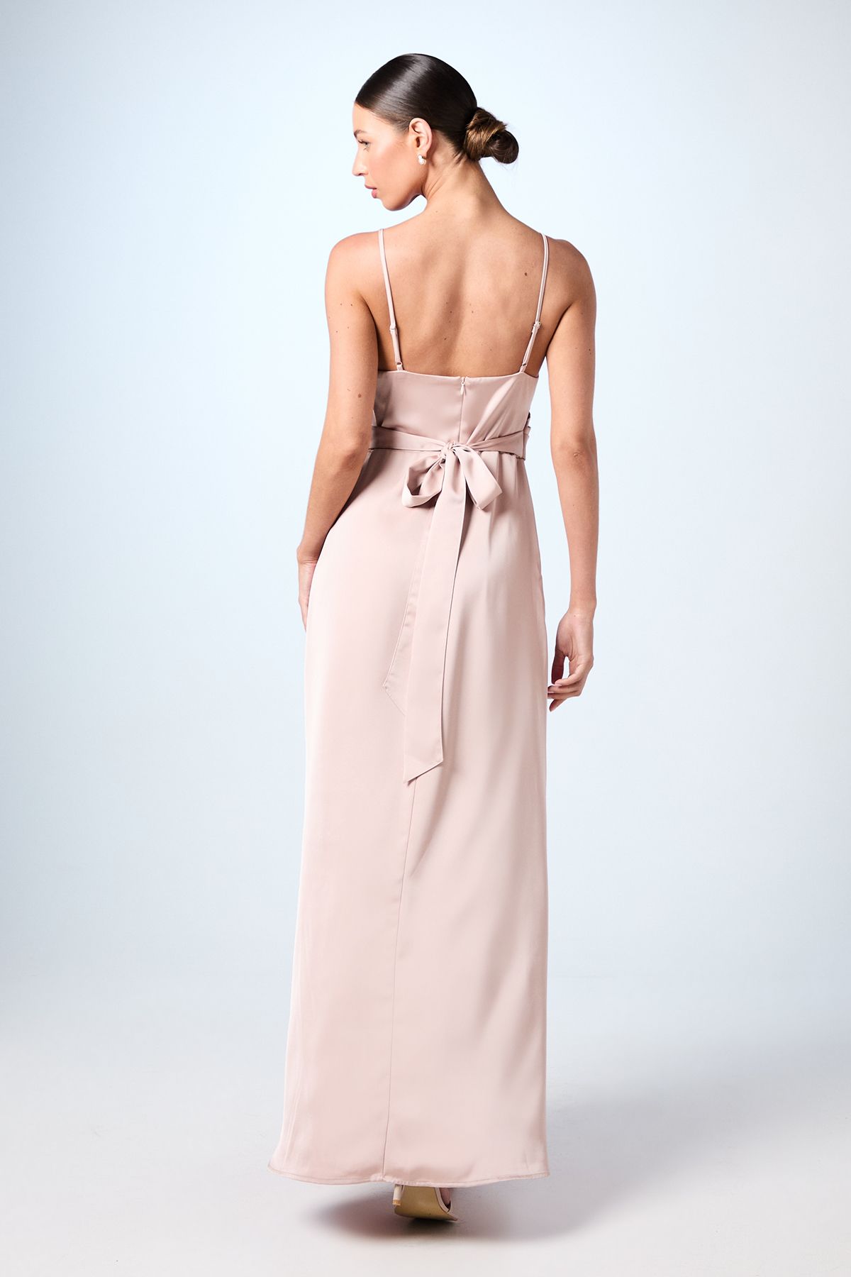 Coast Wrap Waist Satin Cami Bridesmaid Dress Mocha image 3