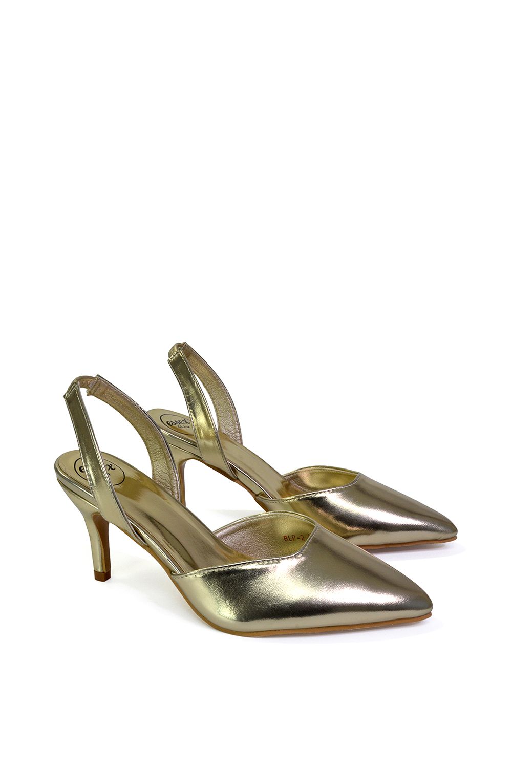 XY London 'Imogen' Pointed Toe Sling Back Stiletto Mid Heel Court Shoes image 3