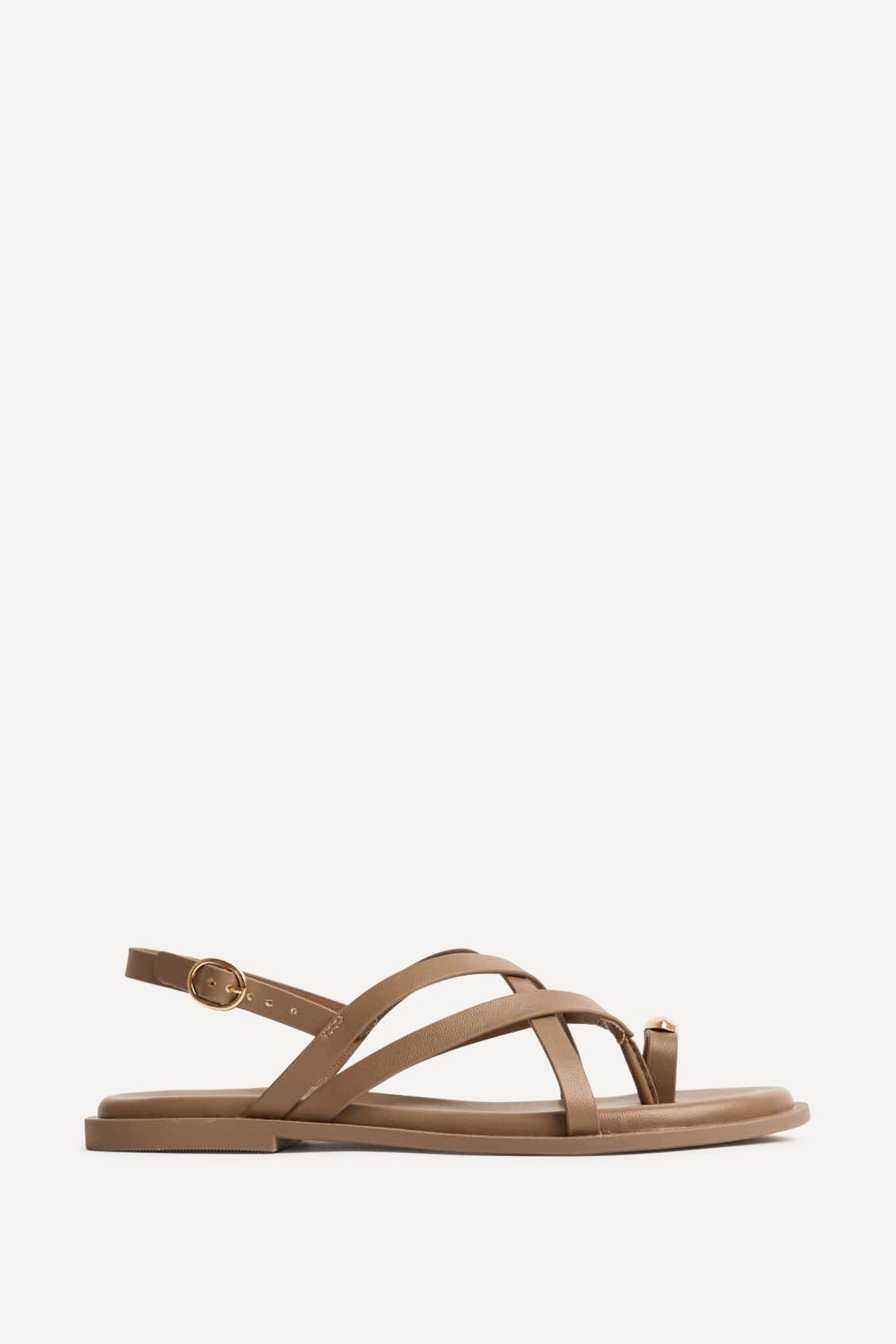 Linzi Zyra Mocha Toe Ring Flat Sandals