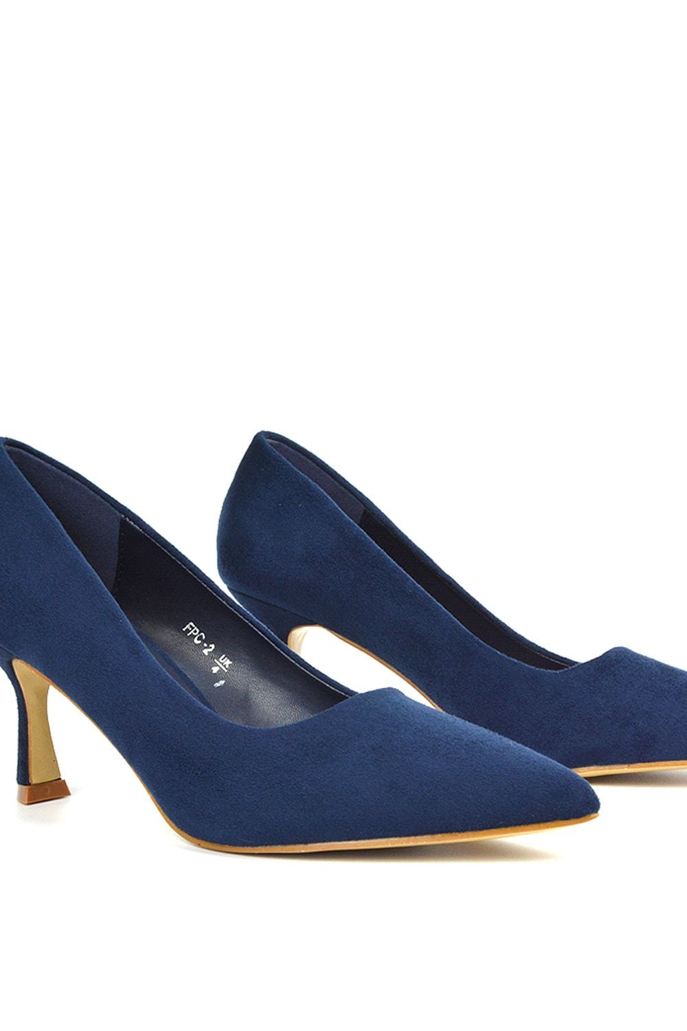 XY London 'Lisa' Slip On Pointed Toe Court Shoe Pumps With Stiletto Mid Heel image 7