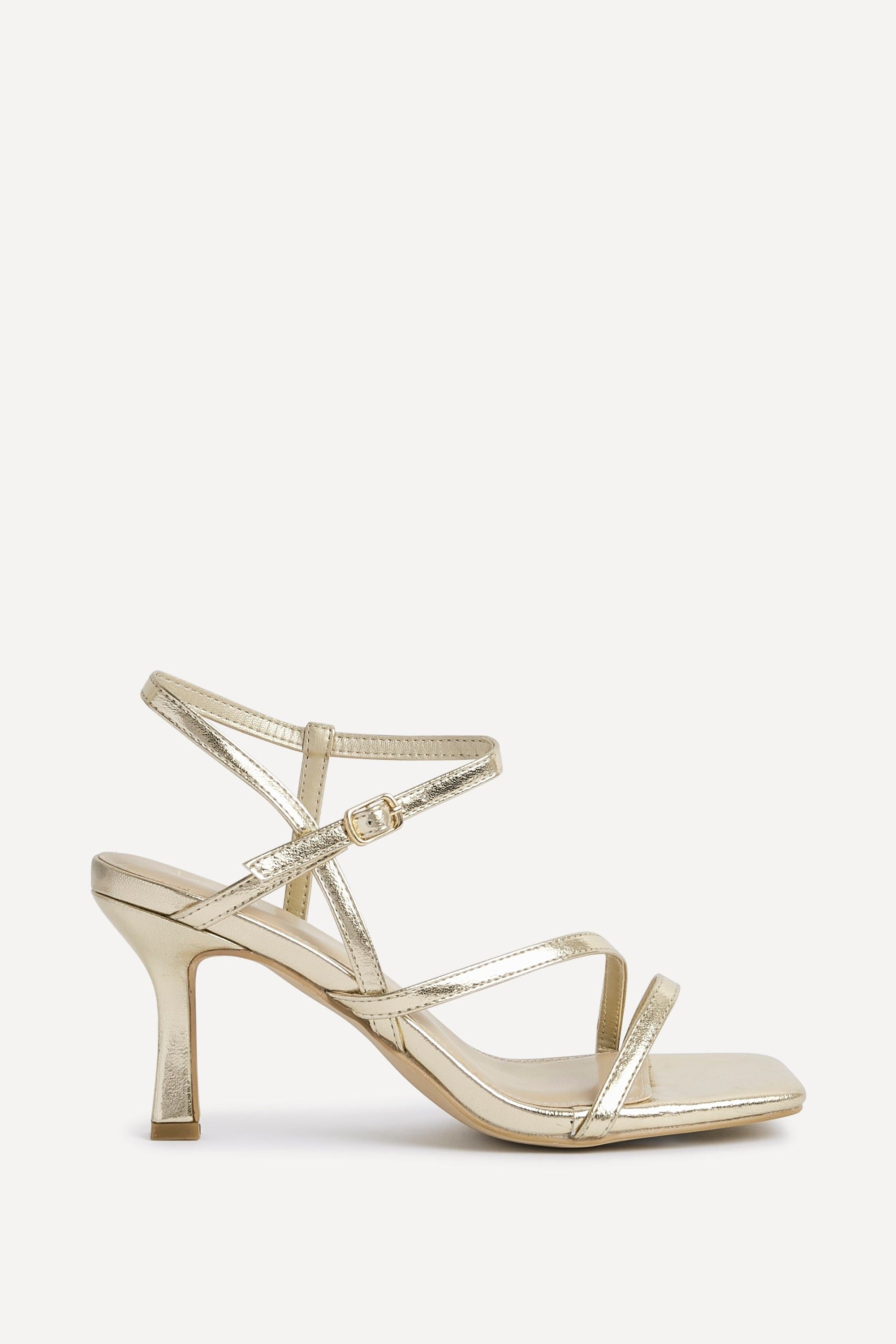 Linzi Nicole Gold Faux Leather Strappy Heels image 1