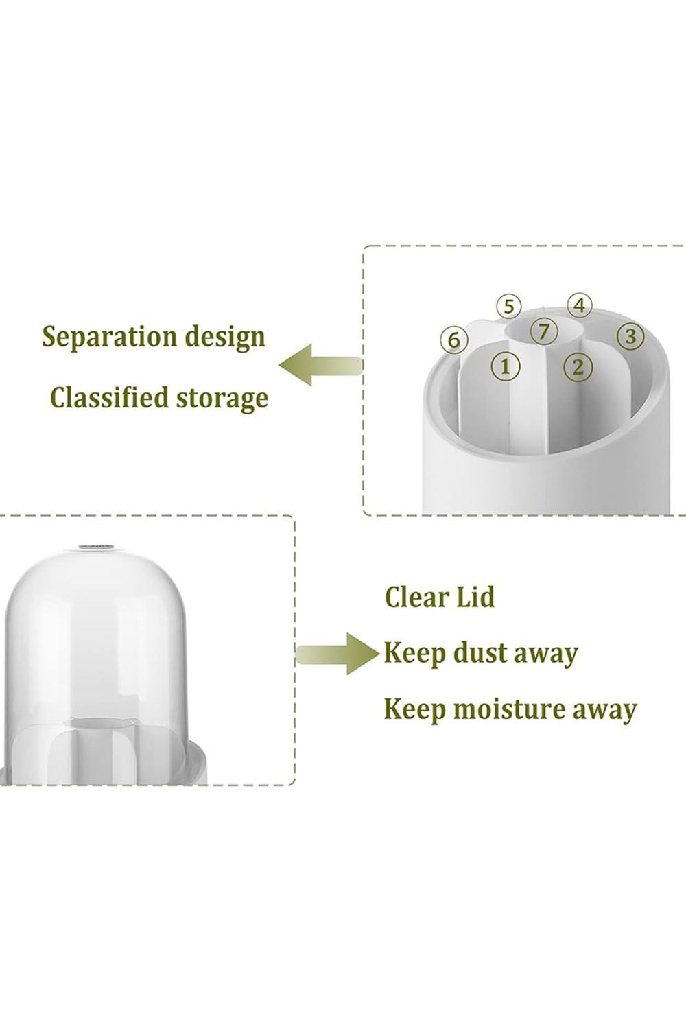 Living and Home Makeup Brush Holder Organizer with Lid image 3