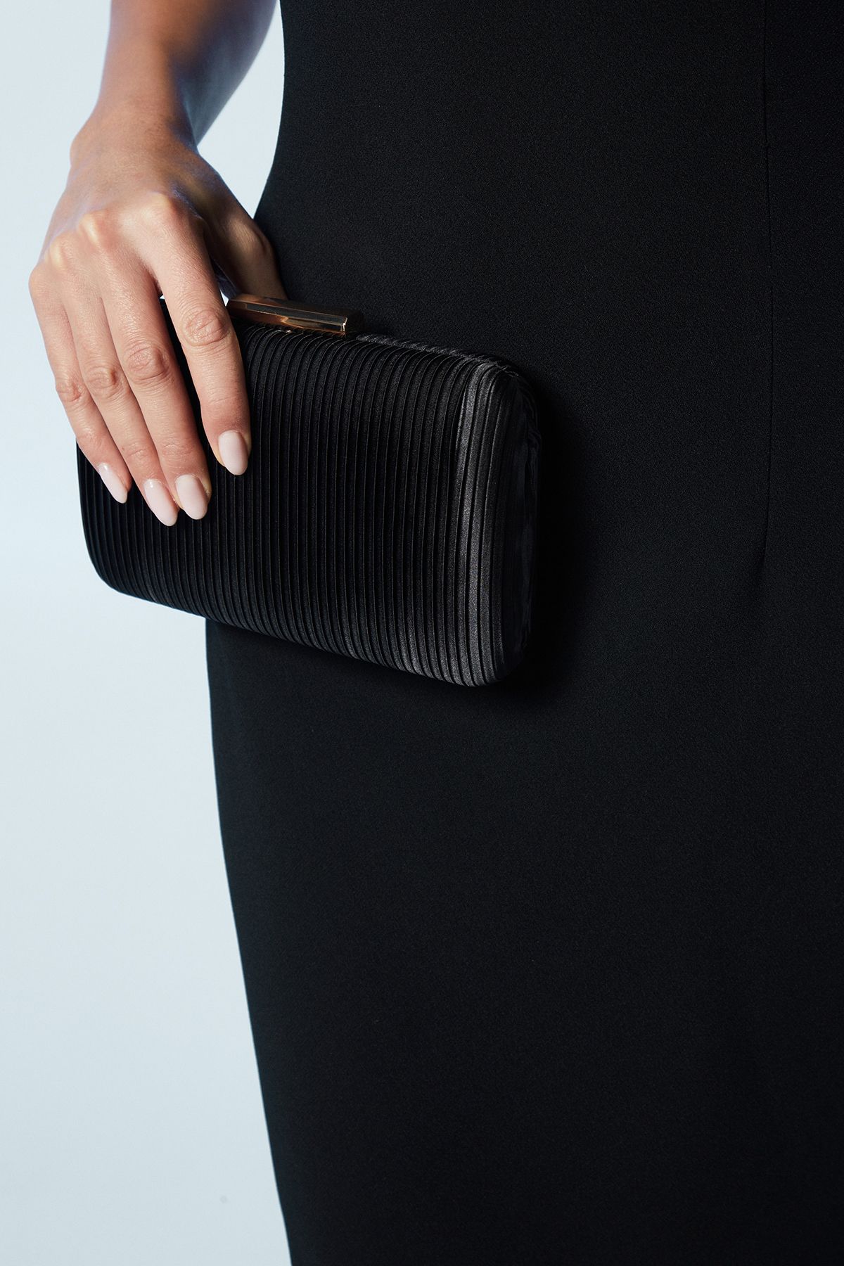 Coast Brooke Satin Clutch Bag Black image 3