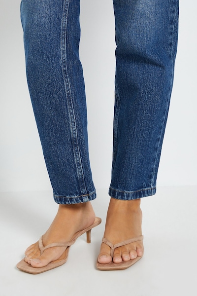 Dorothy Perkins Catriona Faux Suede Kitten Heel Toe Thong Sandals Tan