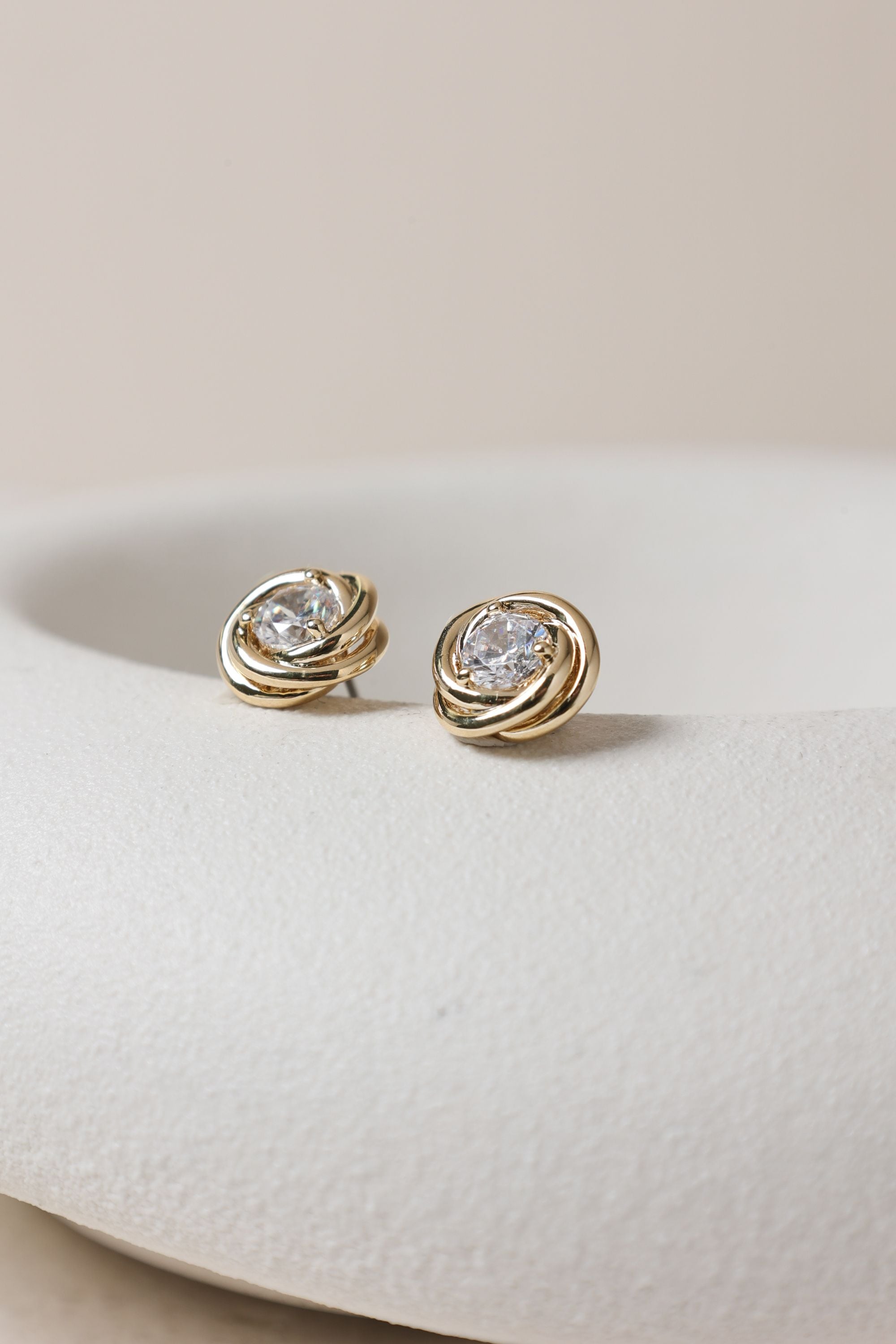 Jon Richard Gold Plated and Crystal Knot Earrings image 4