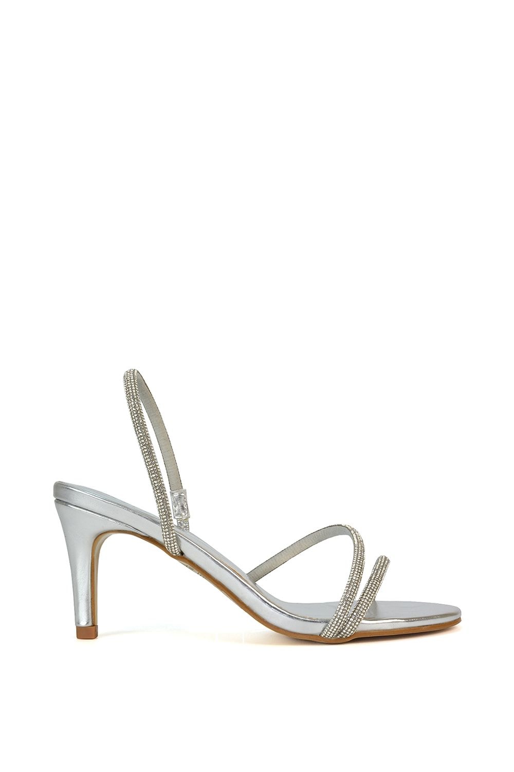 XY London 'Polly' Slingback Strappy Diamante Stiletto High Heel Sandals image 1