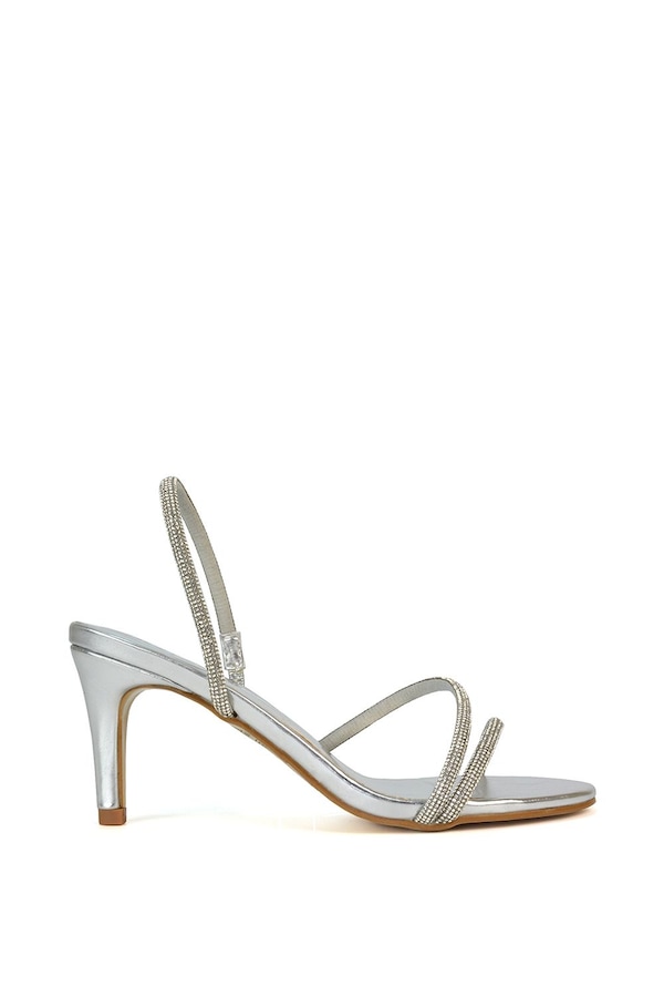XY London 'Polly' Slingback Strappy Diamante Stiletto High Heel Sandals
