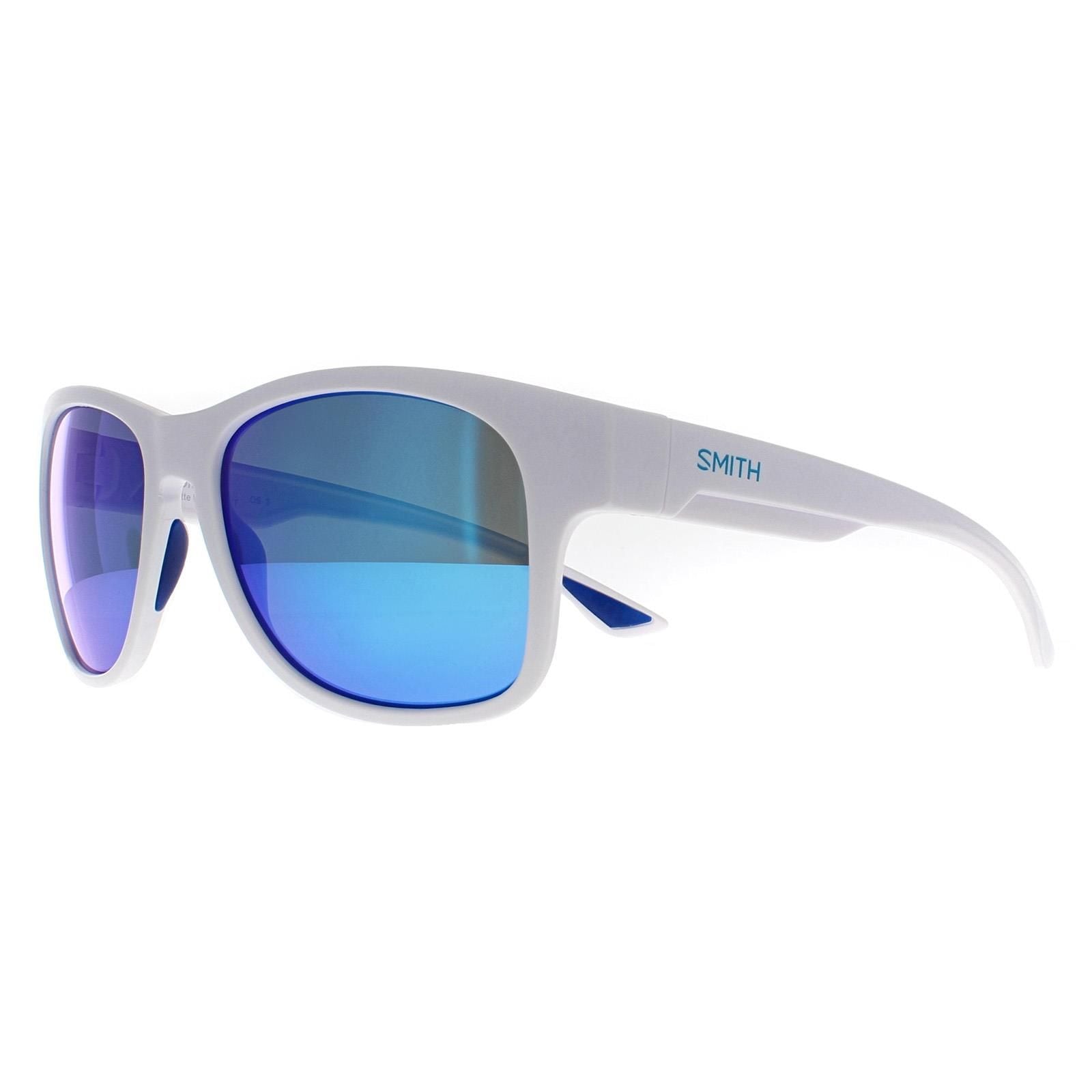 Smith Rectangle Matte White Blue Mirror Holiday image 2