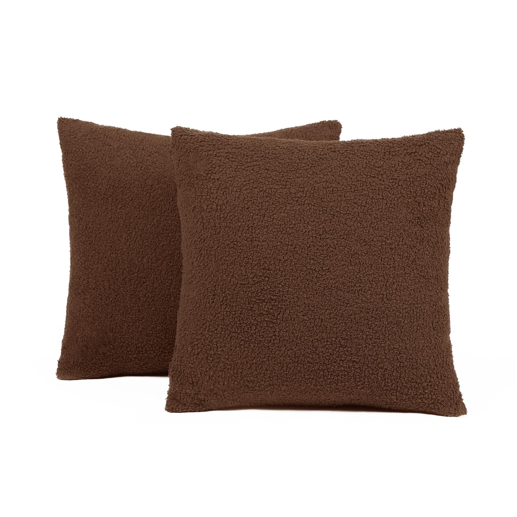 OHS 2 Pack of Boucle Teddy Fleece Cushion Covers image 3