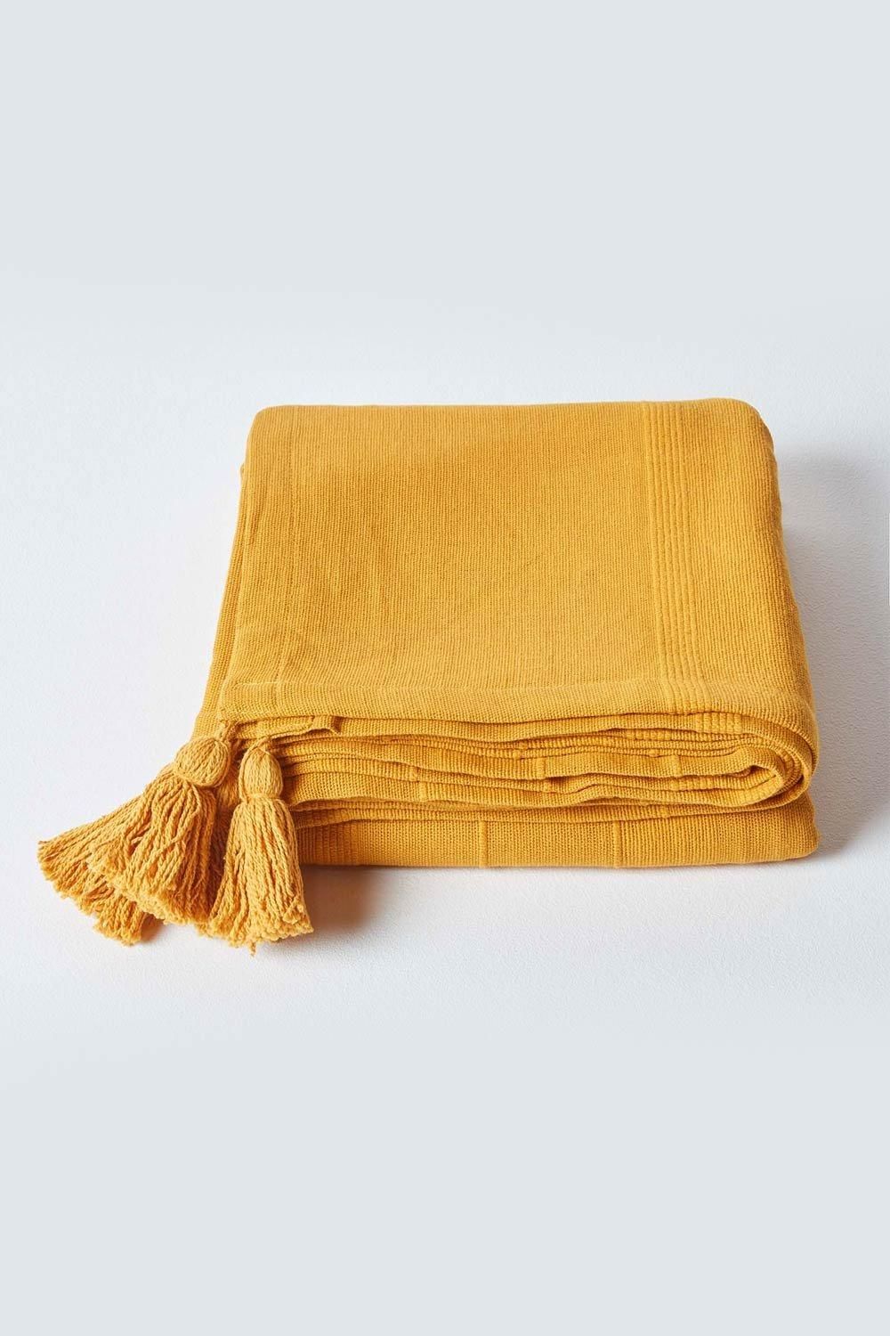 Homescapes Cotton Rajput Ribbed Throw image 2