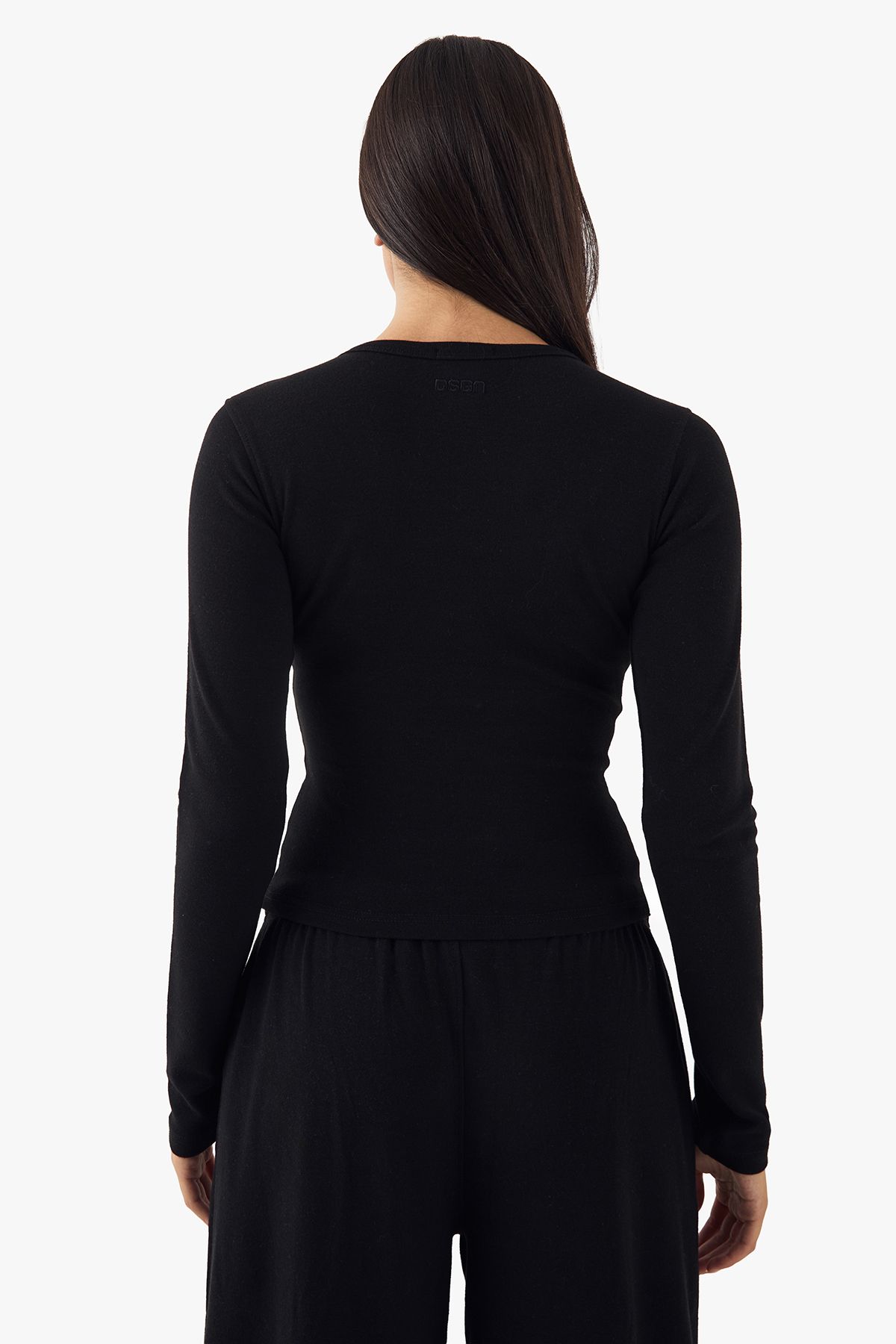DSGN Studio DSGN Studio Embroidered Long Sleeve Top Black image 2