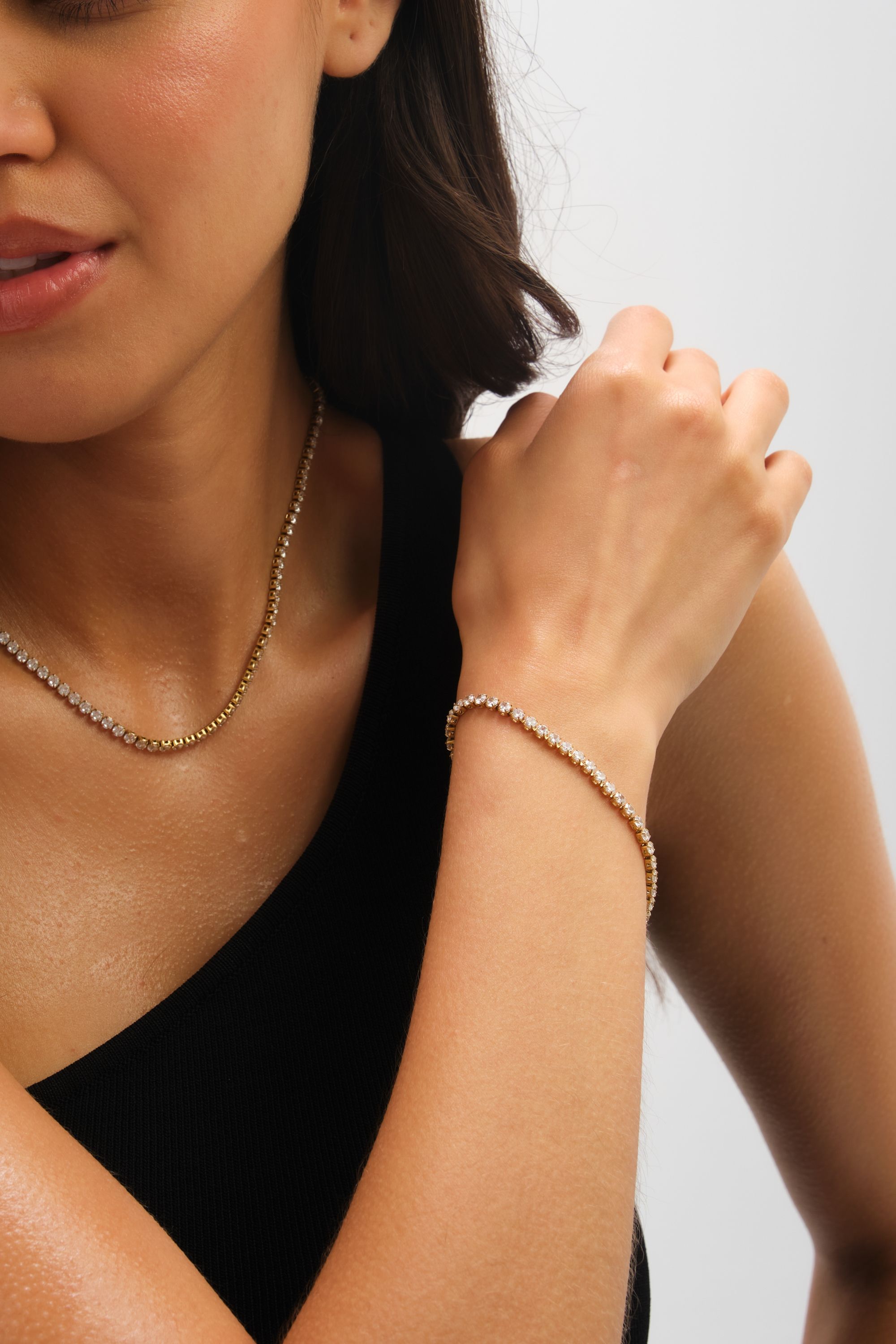 Jon Richard Waterproof Gold Plated Tennis Bracelet image 2