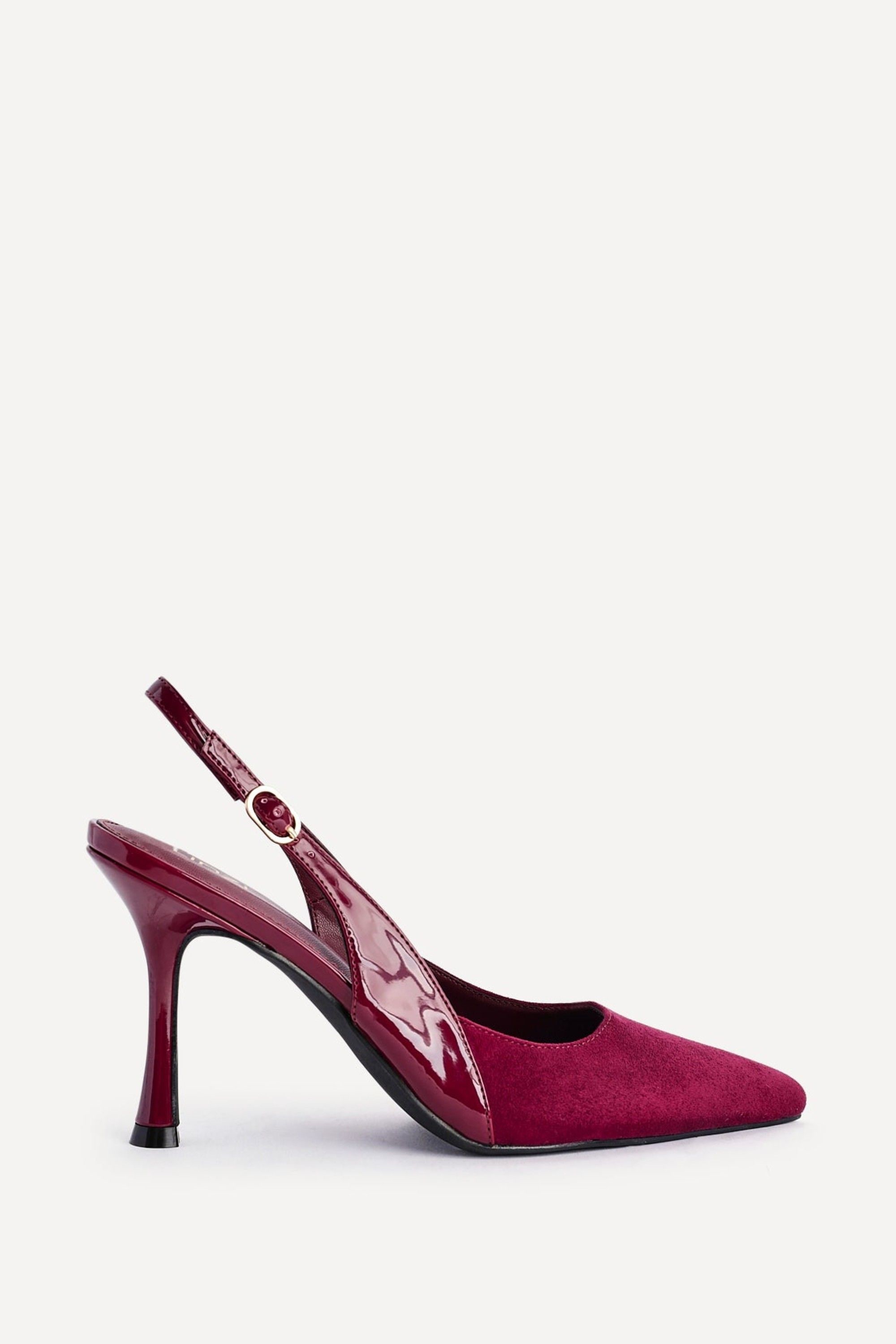 Linzi Wink Burgundy Faux Suede Two Tone Court Heel image 1