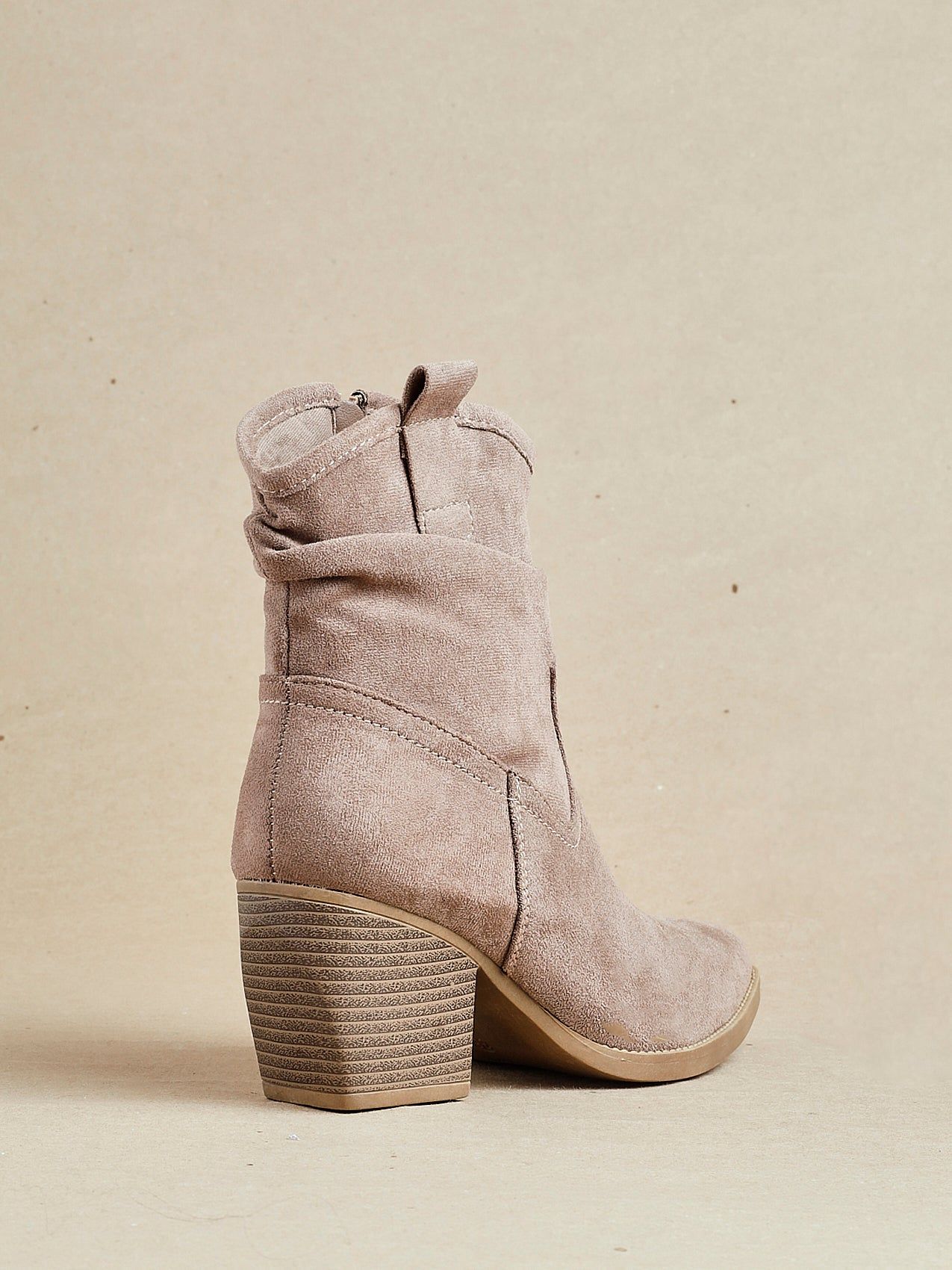 Linzi Carter Mocha Faux Suede Western Inspired Ankle Boot image 6