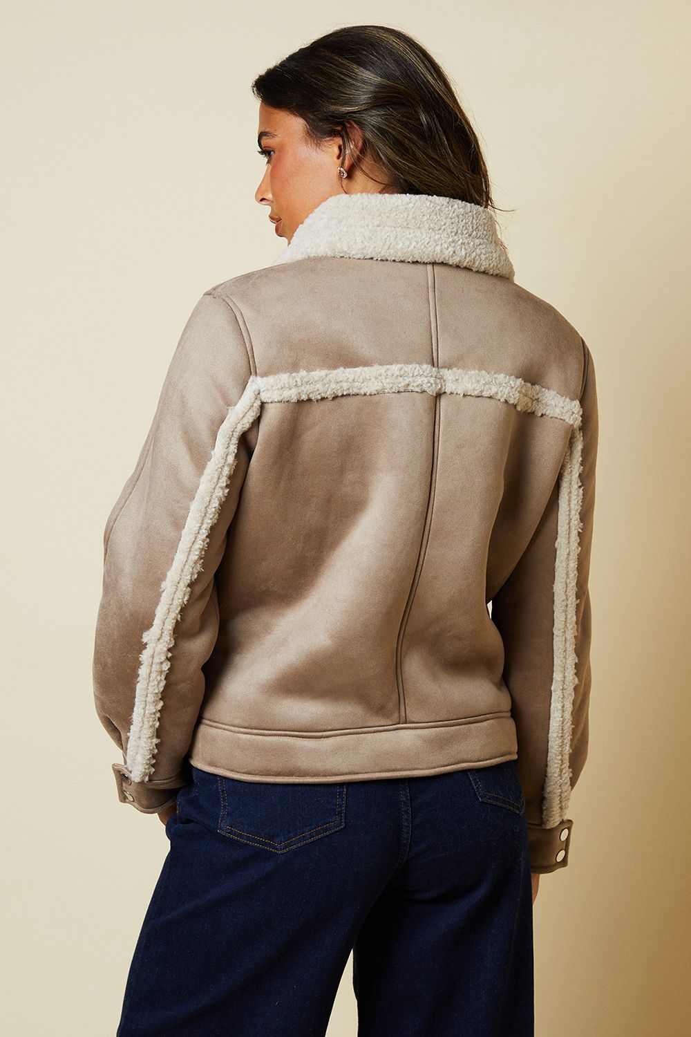 Dorothy Perkins Pocket Aviator Jacket Taupe image 3