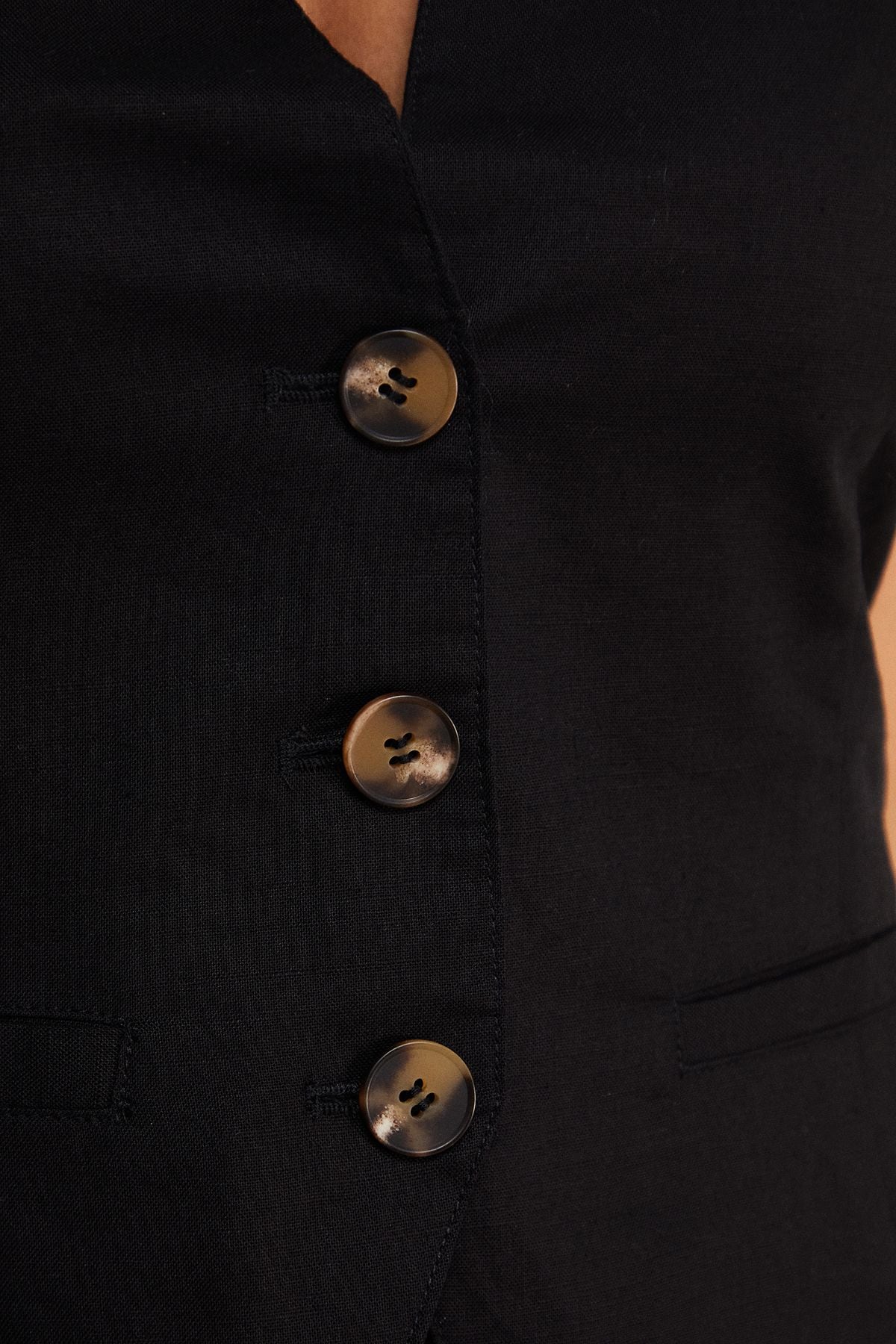 Warehouse Linen Halterneck Waistcoat Co Ord Black image 5