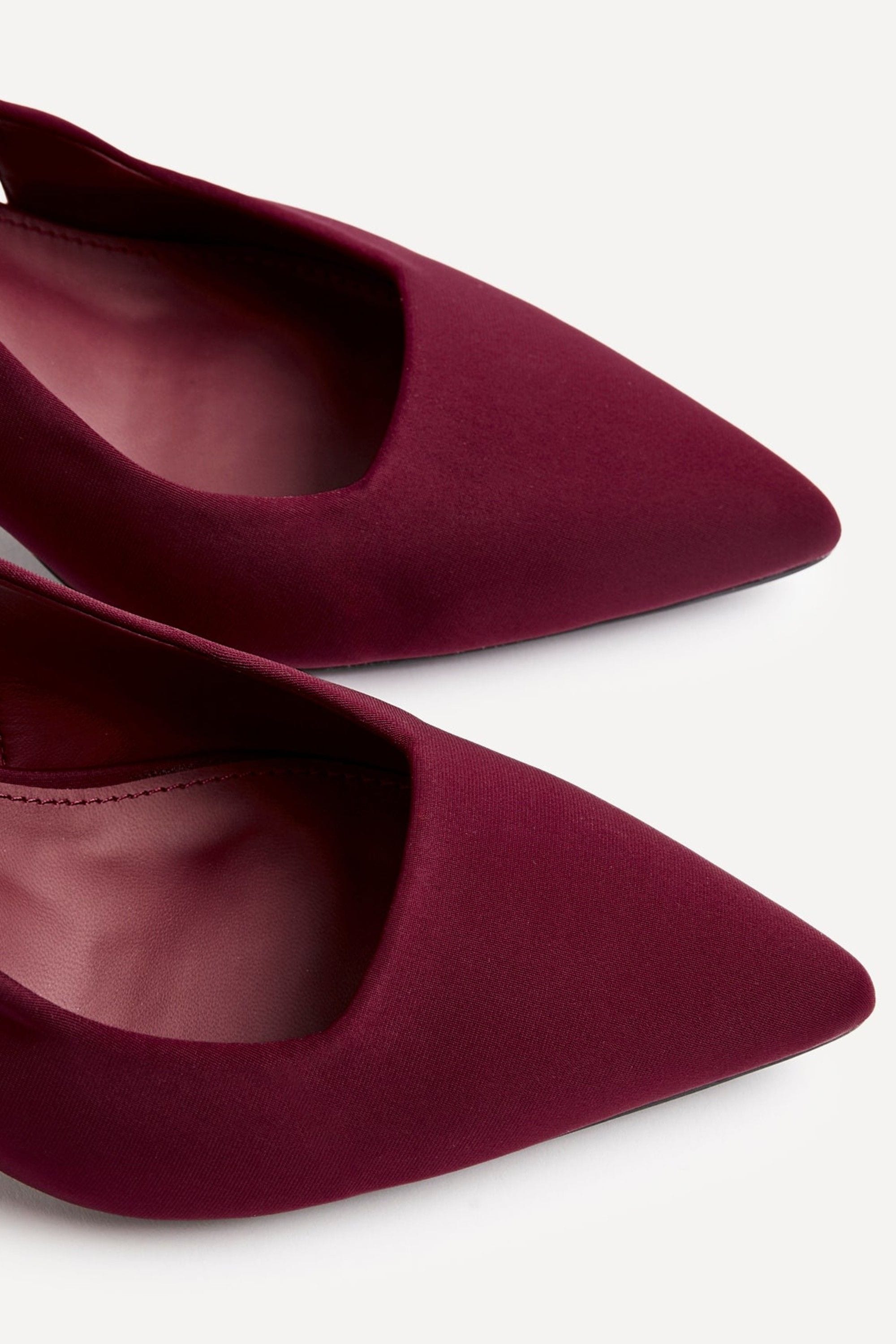 Linzi Izzie Wide Fit Burgundy Scuba Sling Back Low Court Heel image 4