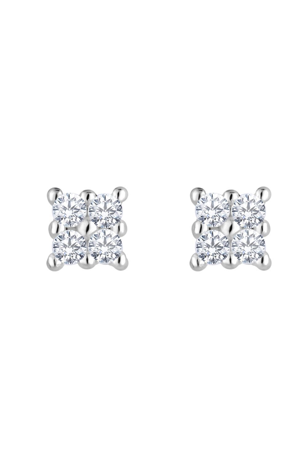 Inicio Silver Plated Cubic Zirconia Multi Stone Mini Stud Earrings - Gift Pouch image 1