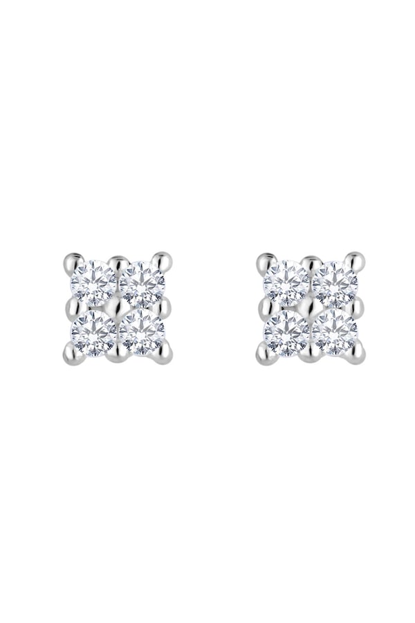 Inicio Silver Plated Cubic Zirconia Multi Stone Mini Stud Earrings - Gift Pouch