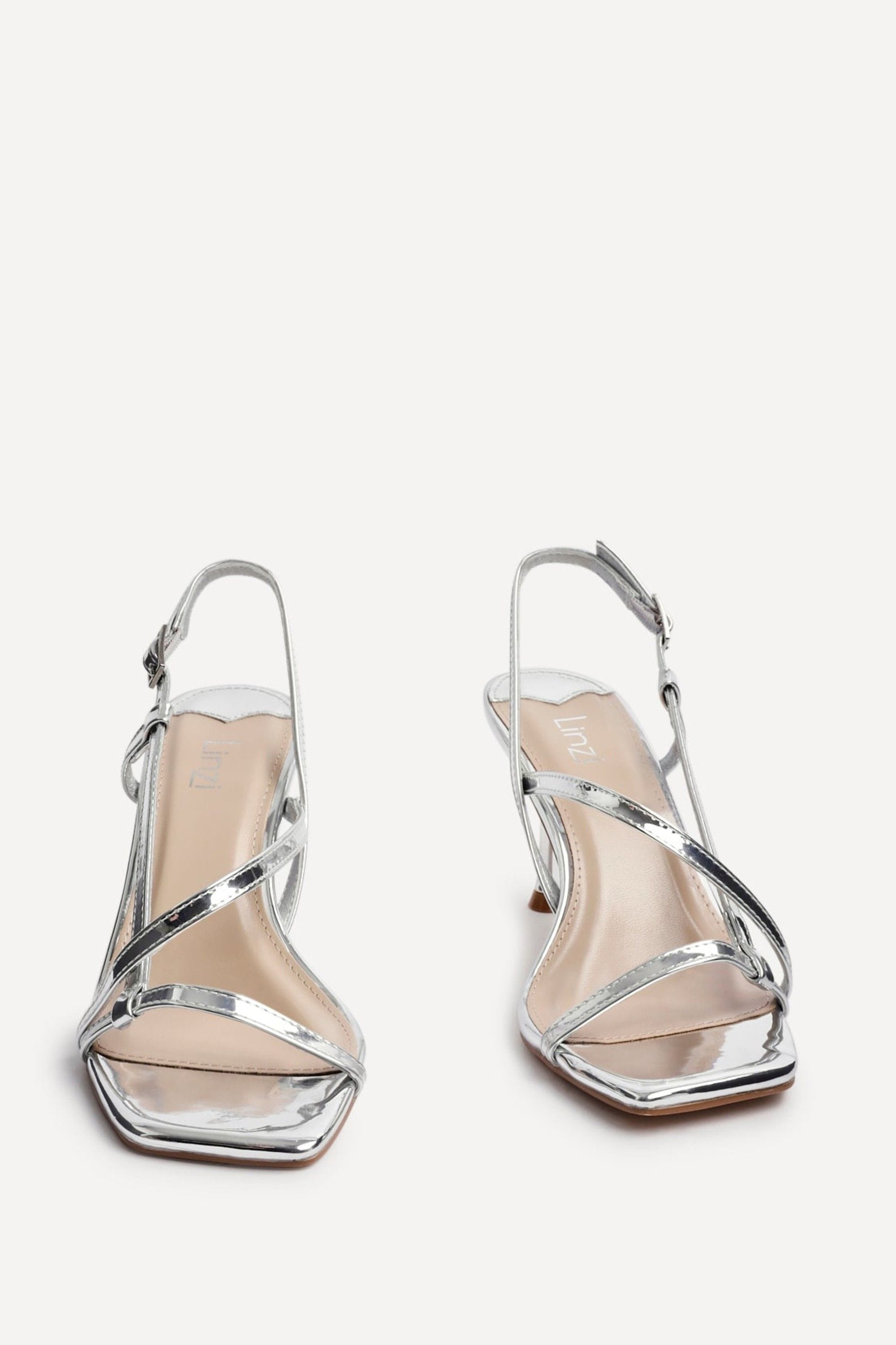 Linzi Midnight Silver Chrome Strappy Heeled Sandals image 3