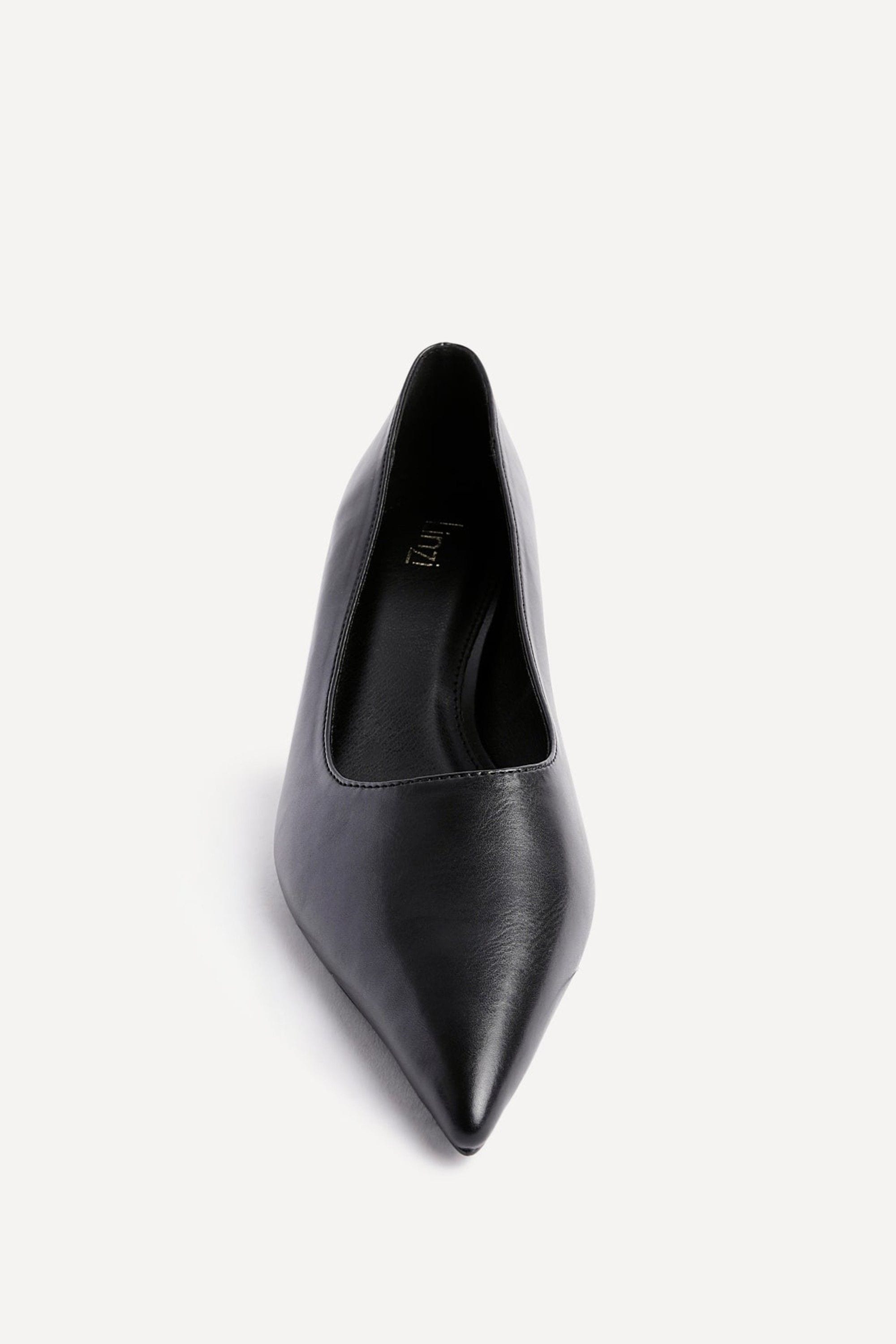 Linzi Zola Black Faux Leather Kitten Court Heel image 4