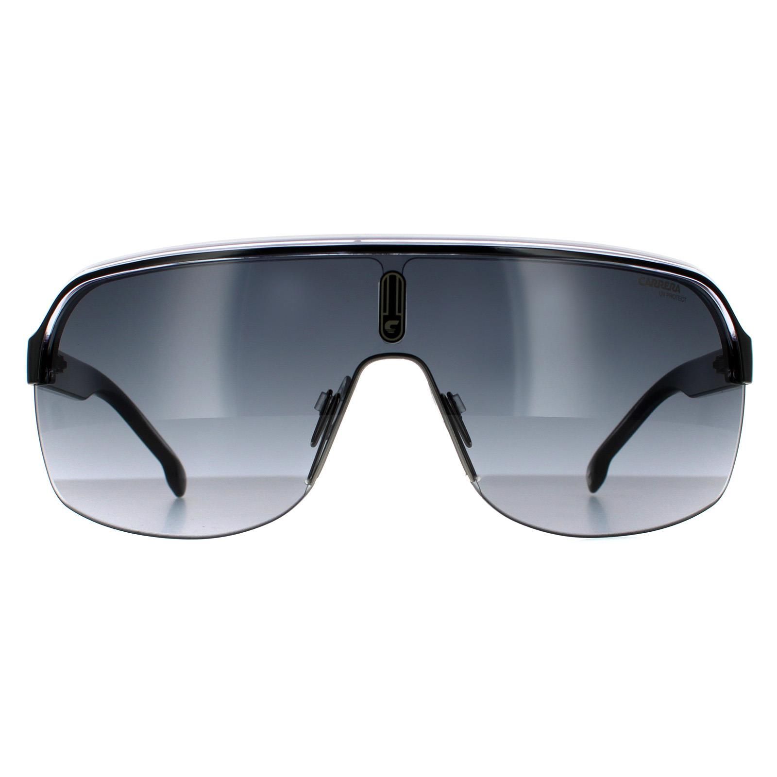Carrera Shield Black White Dark Grey Gradient Sunglasses image 1