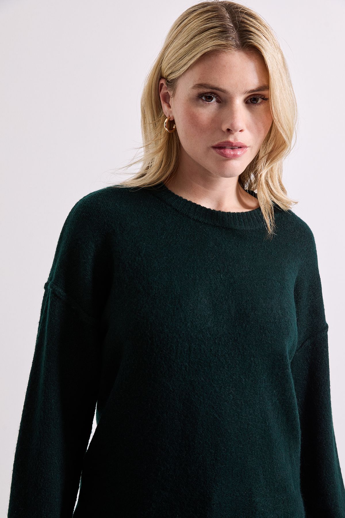 Dorothy Perkins Relaxed Crew Jumper Bottle Green image 4
