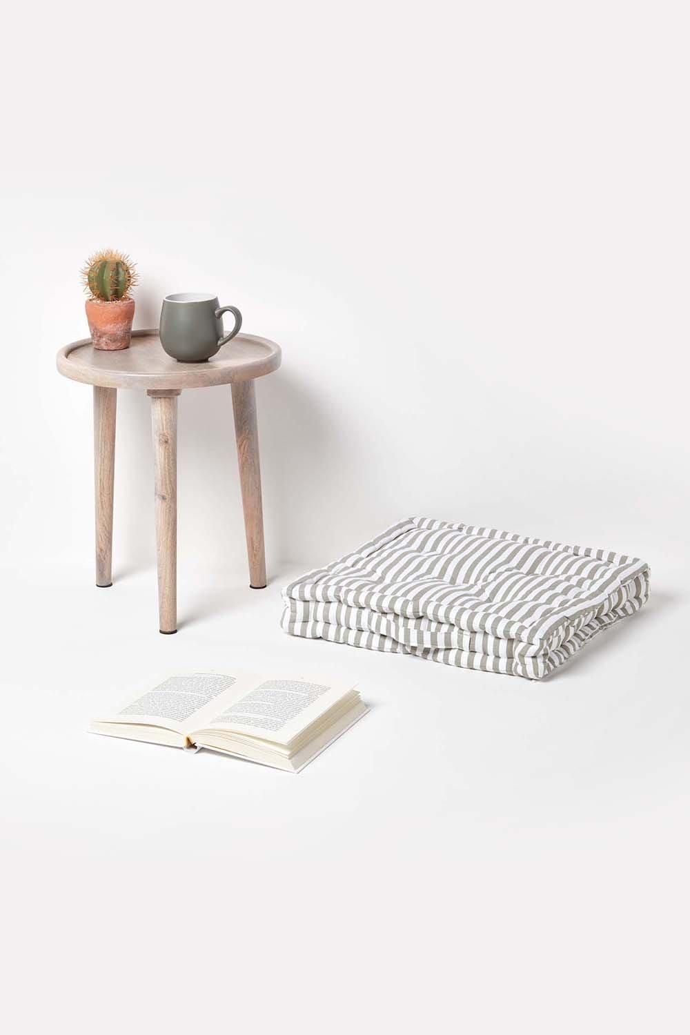Homescapes Cotton Thin Stripe Floor Cushion image 2