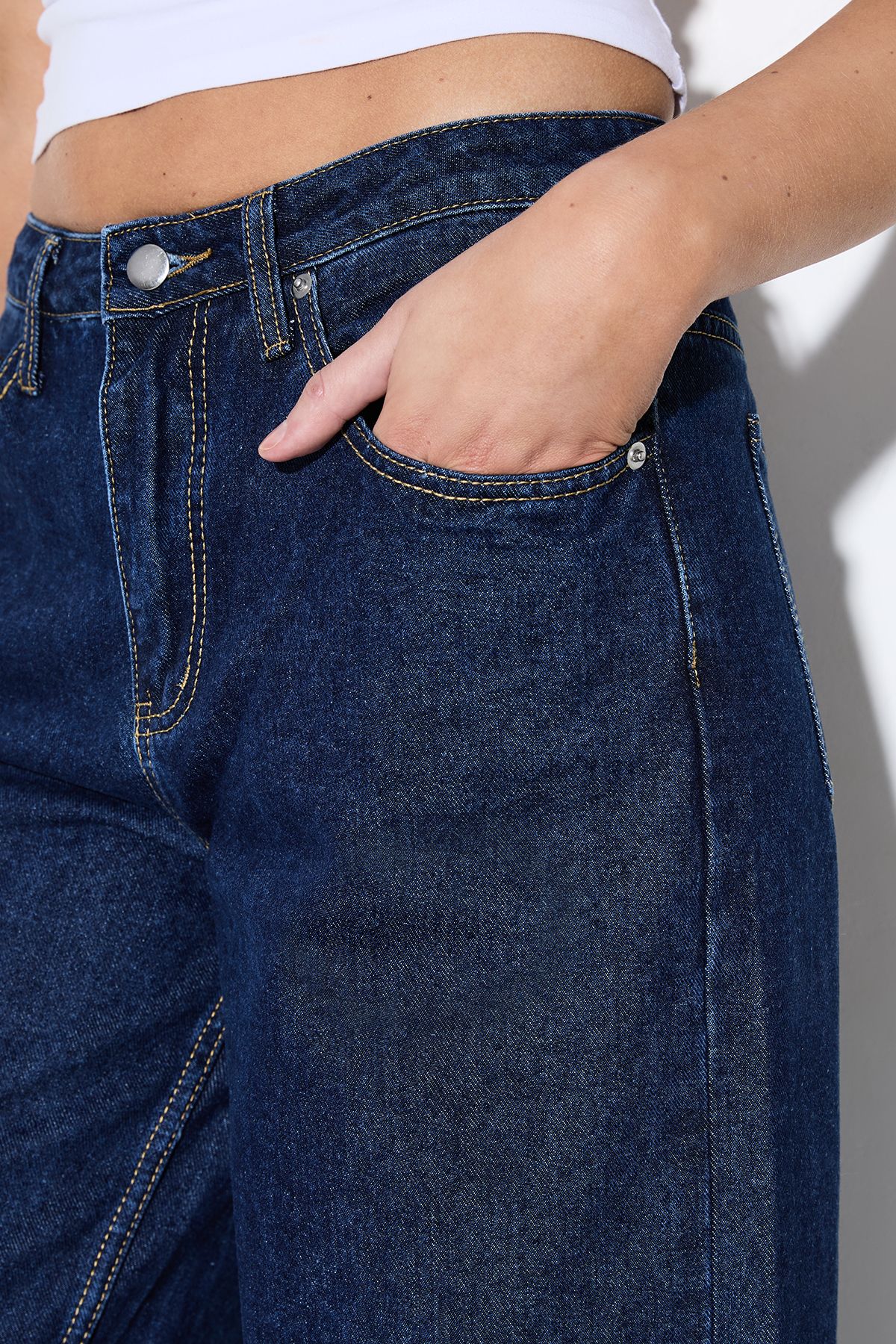 MissPap Denim Wide Leg Jeans Indigo image 4