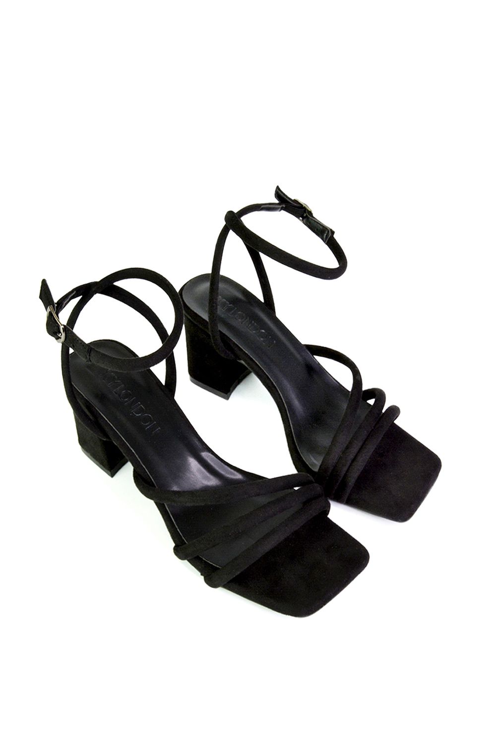 XY London 'Trixie' Square Toe Buckle Up Ankle Strappy Mid Block Heel Sandals image 5