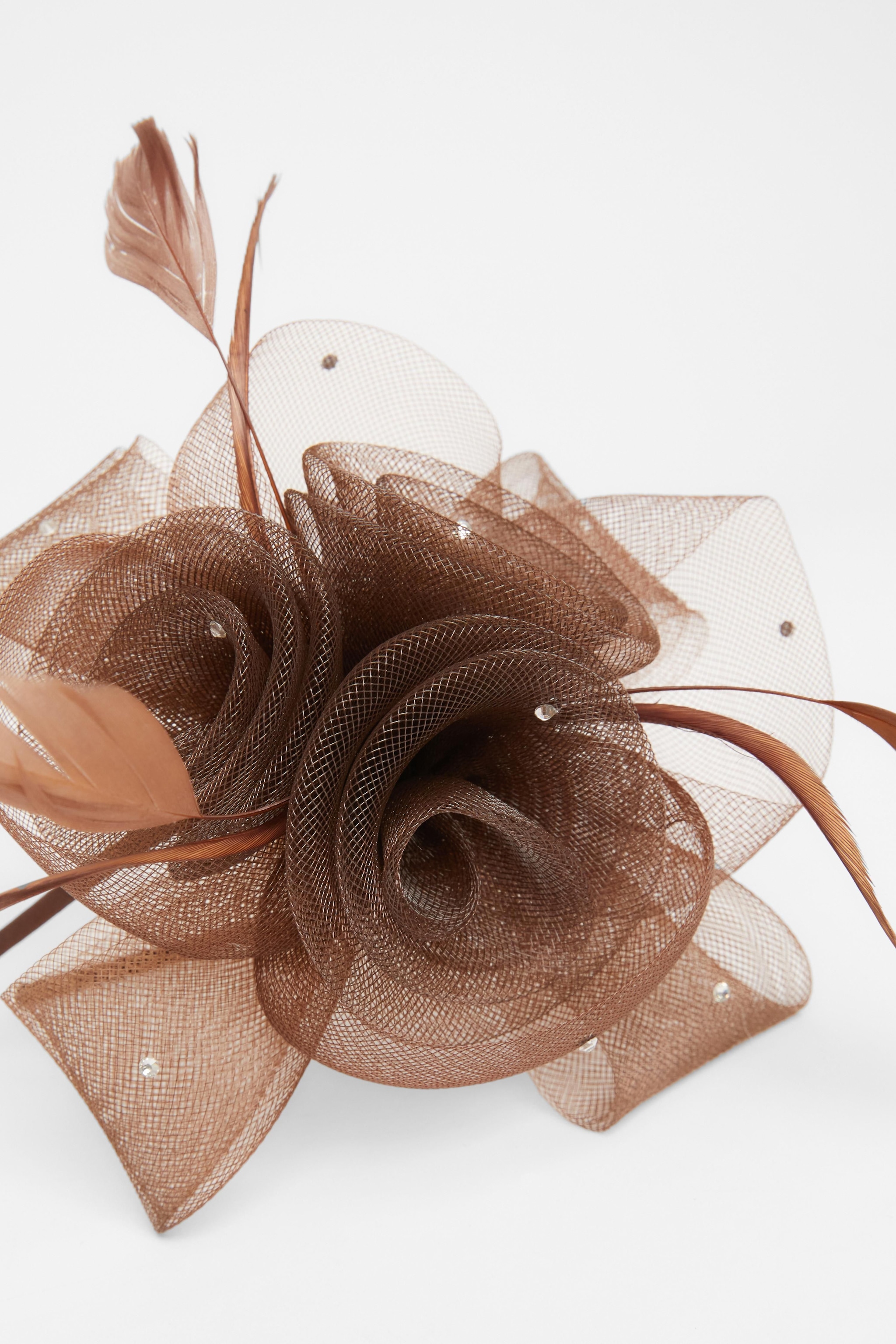 Quiz Brown Flower Headband Fascinator image 3