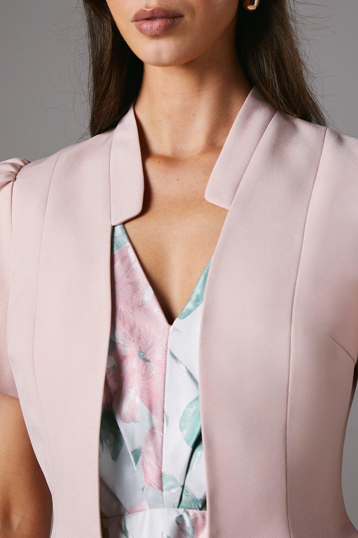 Coast Peplum Short Sleeve Crop Jacket Nude image 5