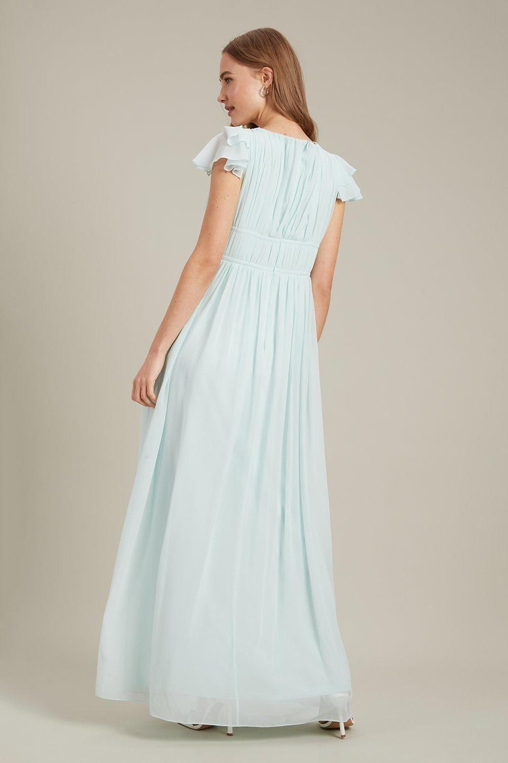Dorothy Perkins Angel Sleeve Chiffon Maxi Dress Mint image 3