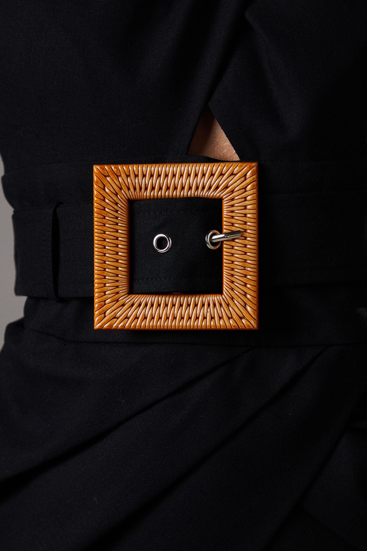 Coast Lisa Tan Polo Cross Neck Belted Dress Black image 5