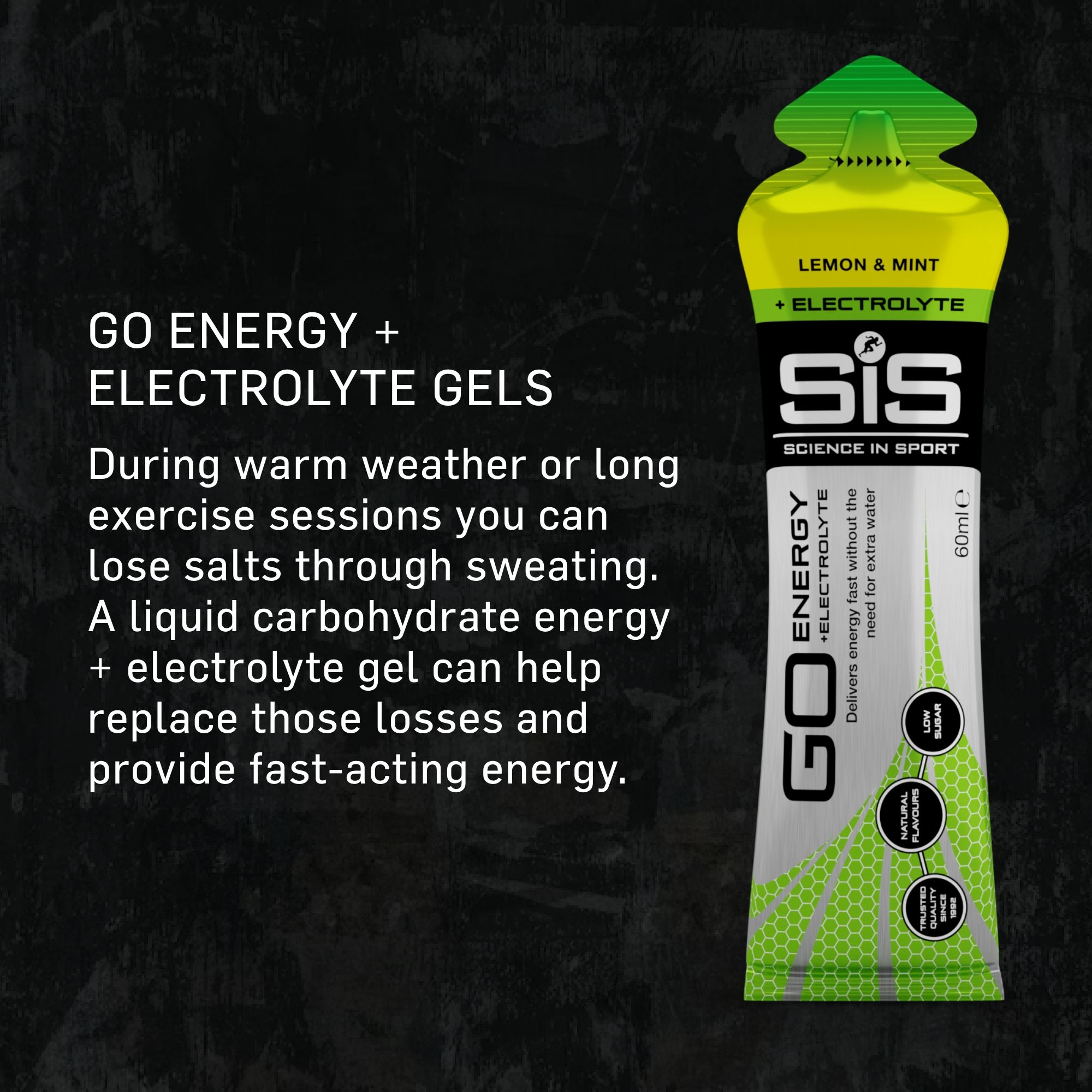 Science in Sport GO Energy + Electrolytes 60ml Gel - Lemon & Mint - 6 Pack image 3