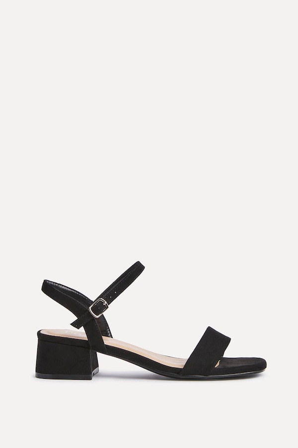 Linzi Tillie Black Faux Suede Low Blook Heel
