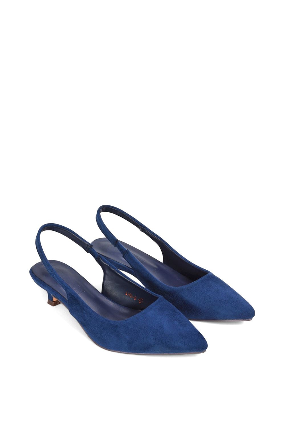 XY London 'Leila' Pointed Toe Low Kitten Heel Slingback Court Shoes image 5