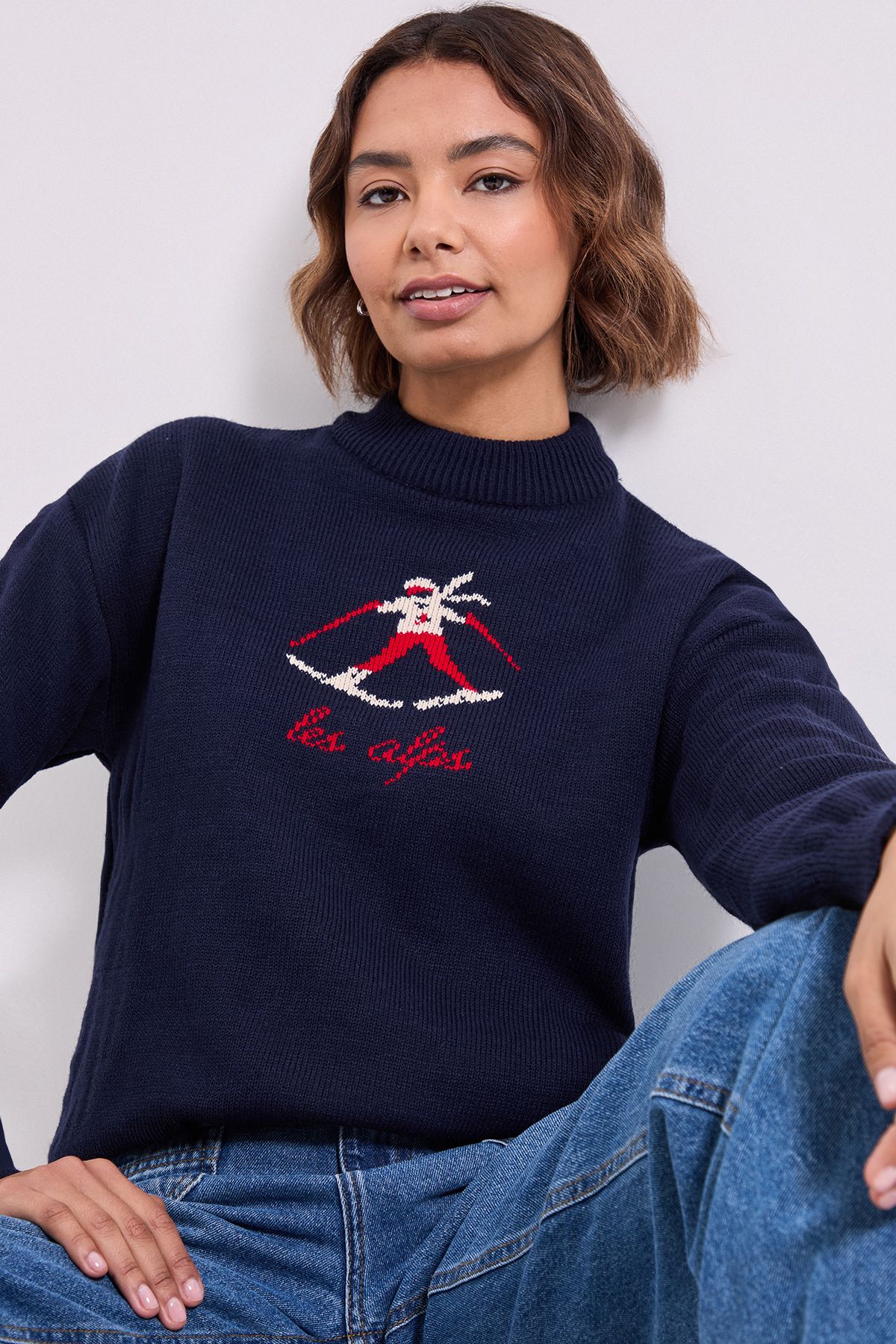 Dorothy Perkins Ski Alps Christmas Jumper Navy