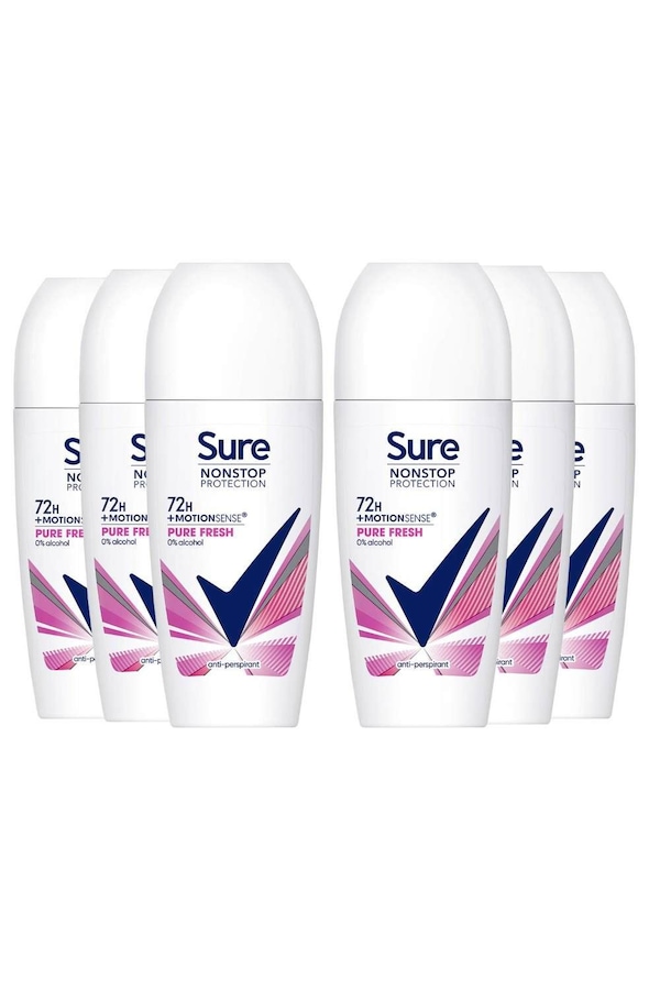 Sure Women Motion Sense 'Deodorant Roll on' 72H, Pure Fresh, 6x50ml