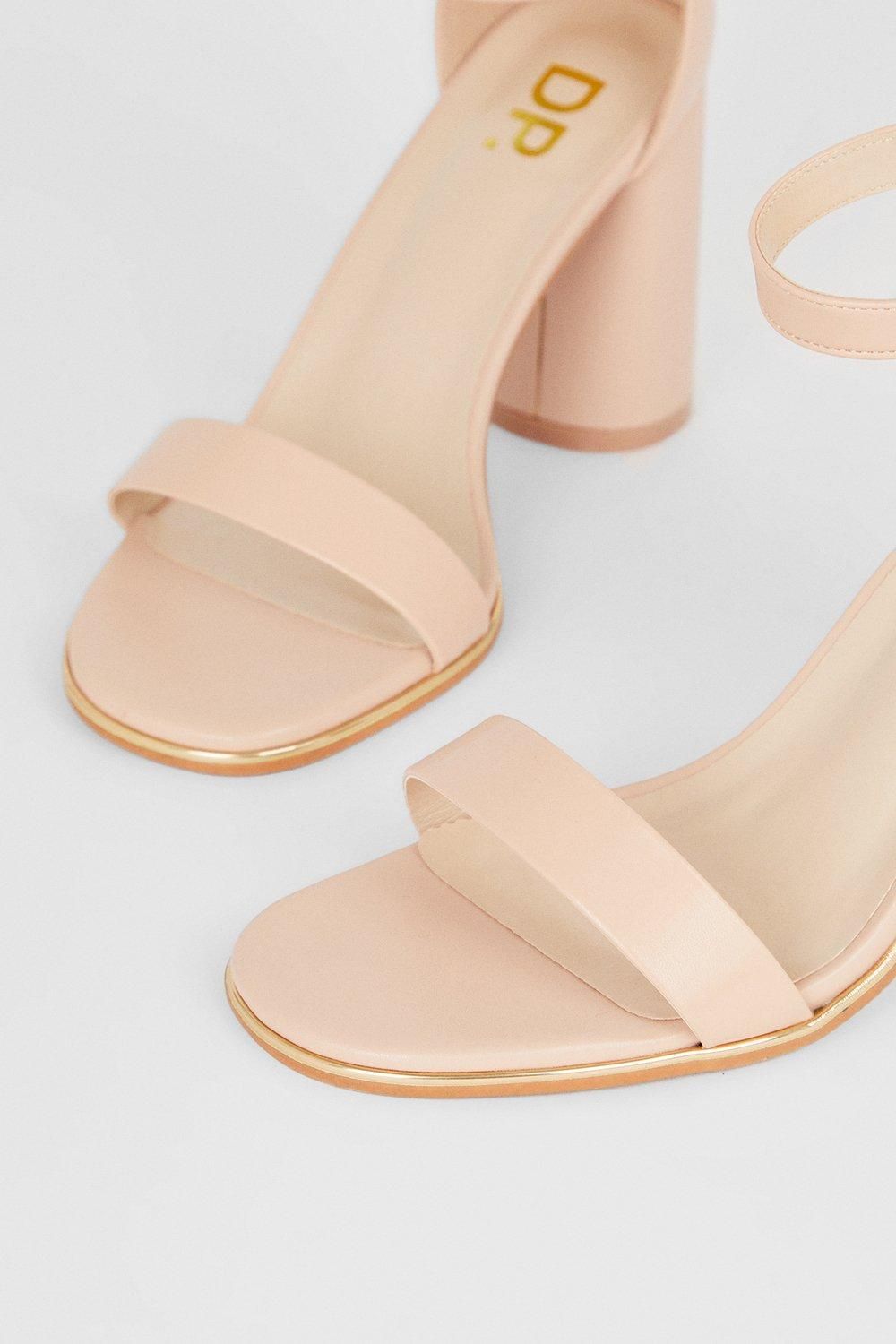Dorothy Perkins Wide Fit Sweetie Block Heel Sandals Blush image 4