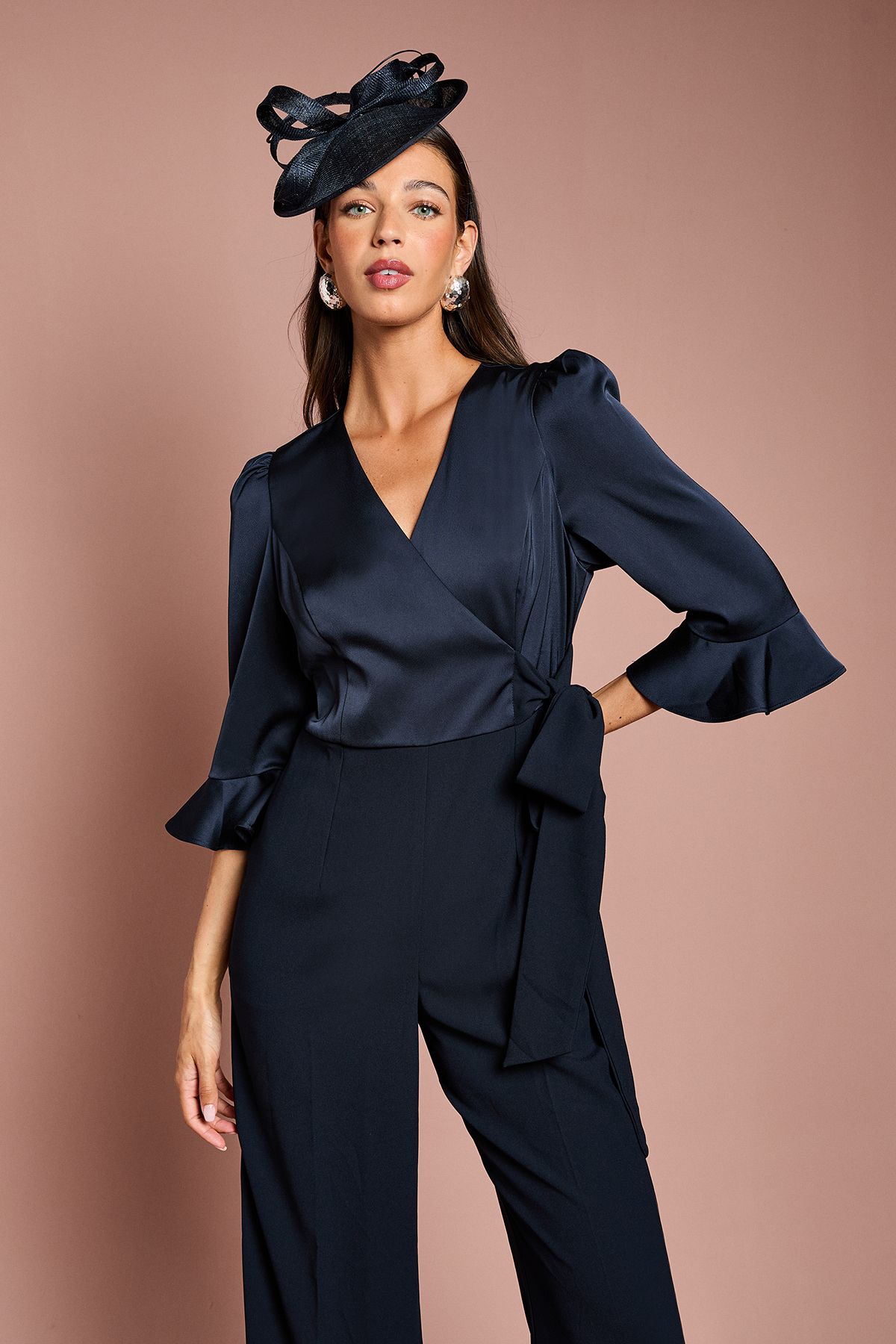 Coast Wrap Top Tie Side Jumpsuit Navy image 2