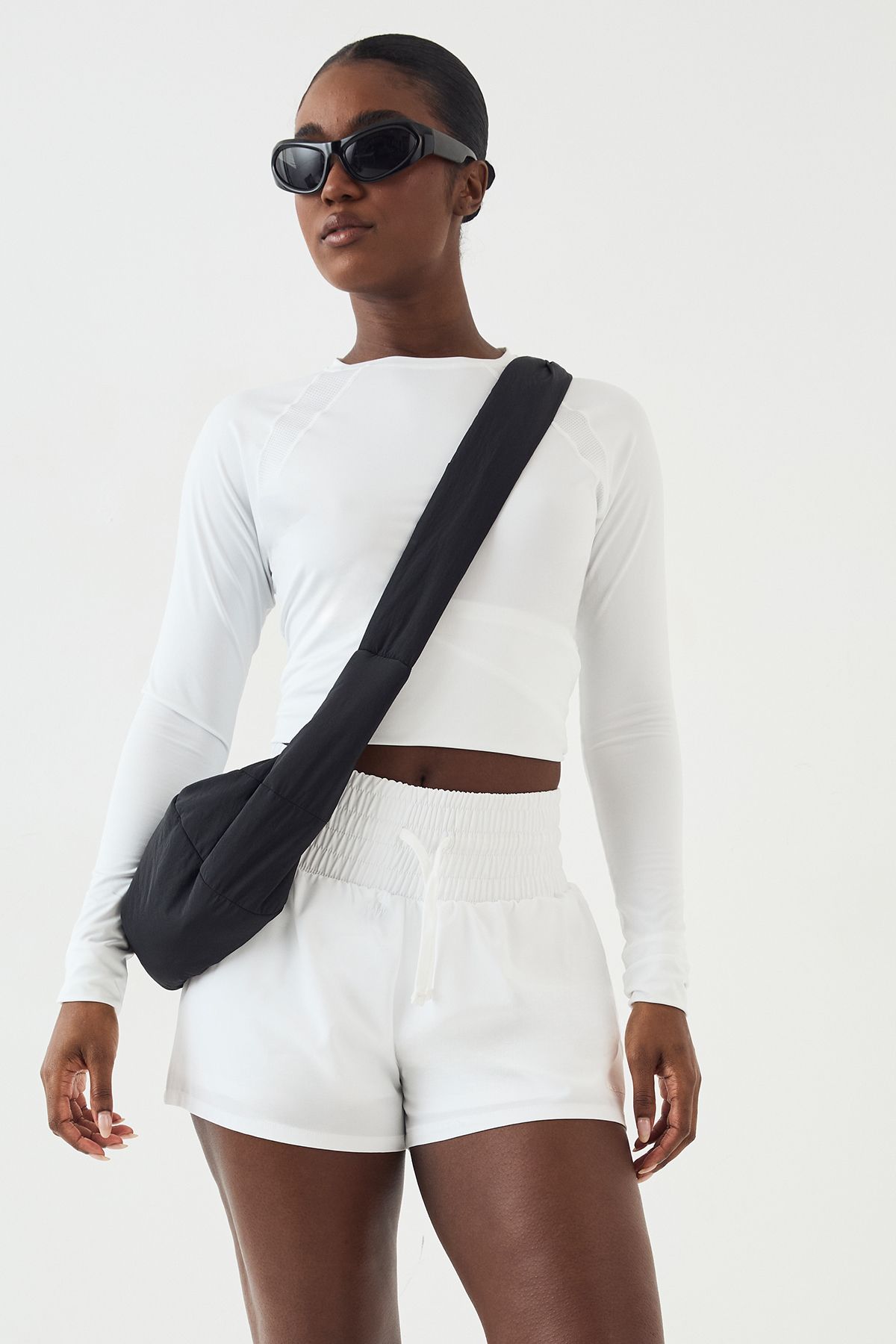 DSGN Studio DSGN Studio High Waist Deep Waistband Running Short White image 3