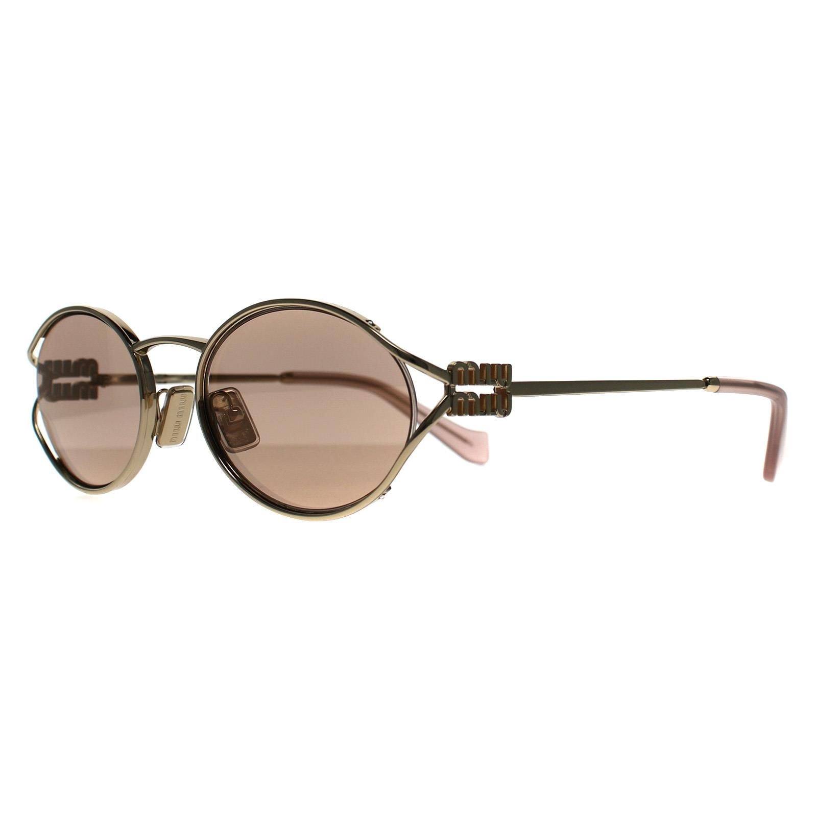 Miu Miu Oval Pale Gold Rose Pink Mirror MU52YS image 2