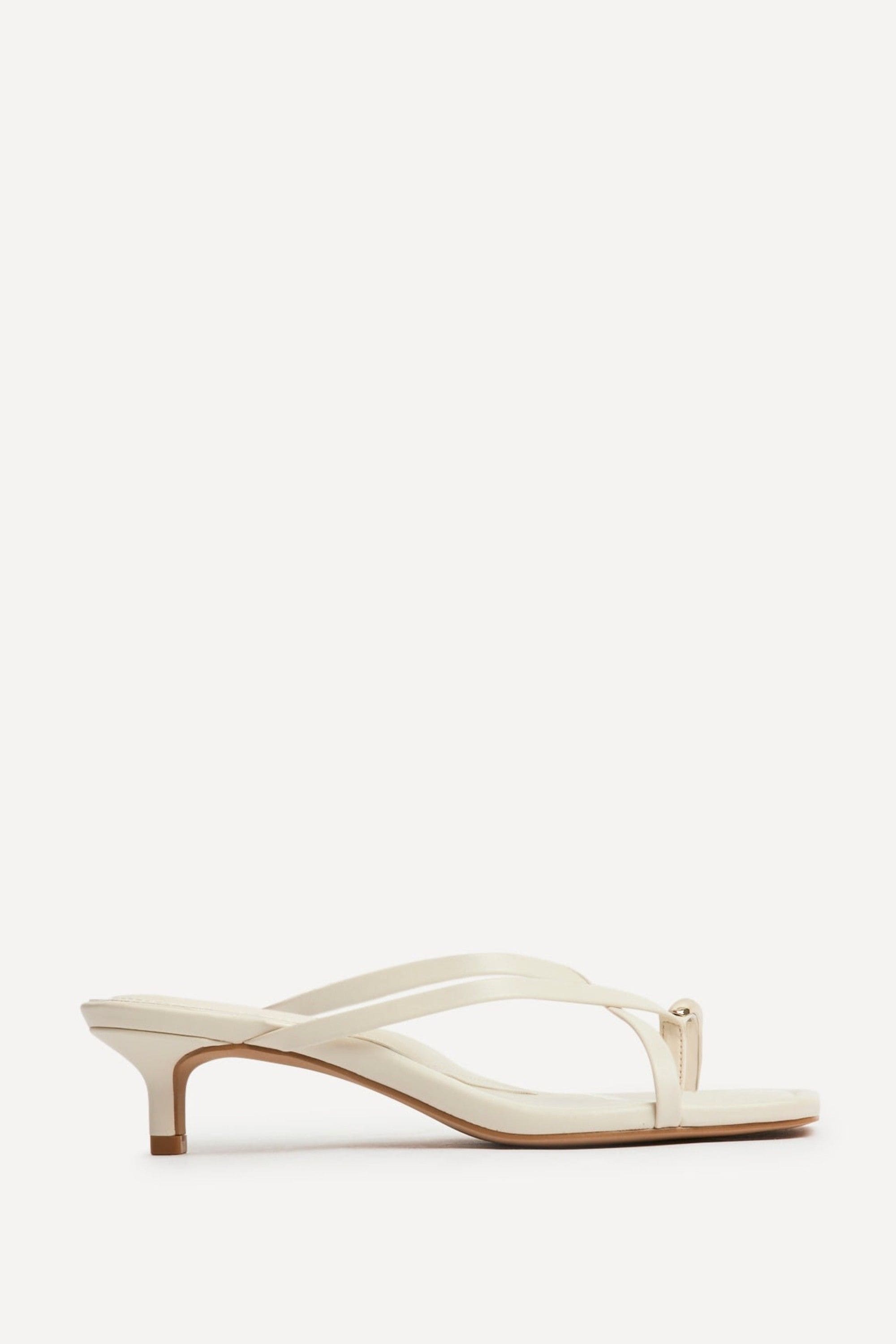 Linzi Polished White Faux Leather Mule Heels